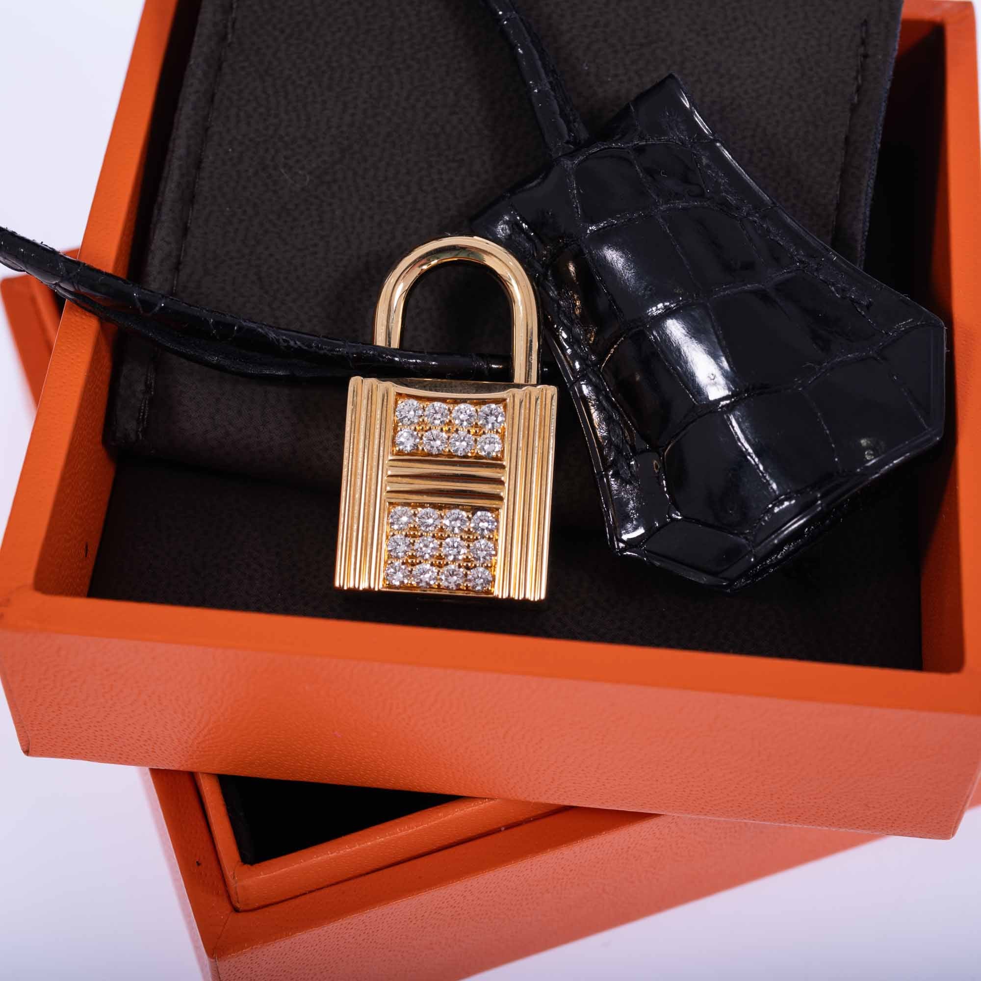 Hermès Birkin 35 Black Shiny Porosus Crocodile 18K Yellow Gold and Diamond Hardware、mySite、garminoutage.com