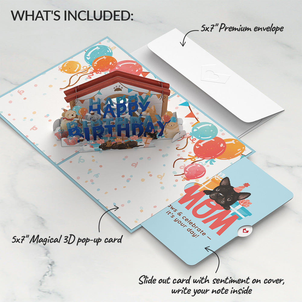 Happy Birthday Dogs Pop-Up Card and Sentiment Set for Mom、mySite、solidvoid