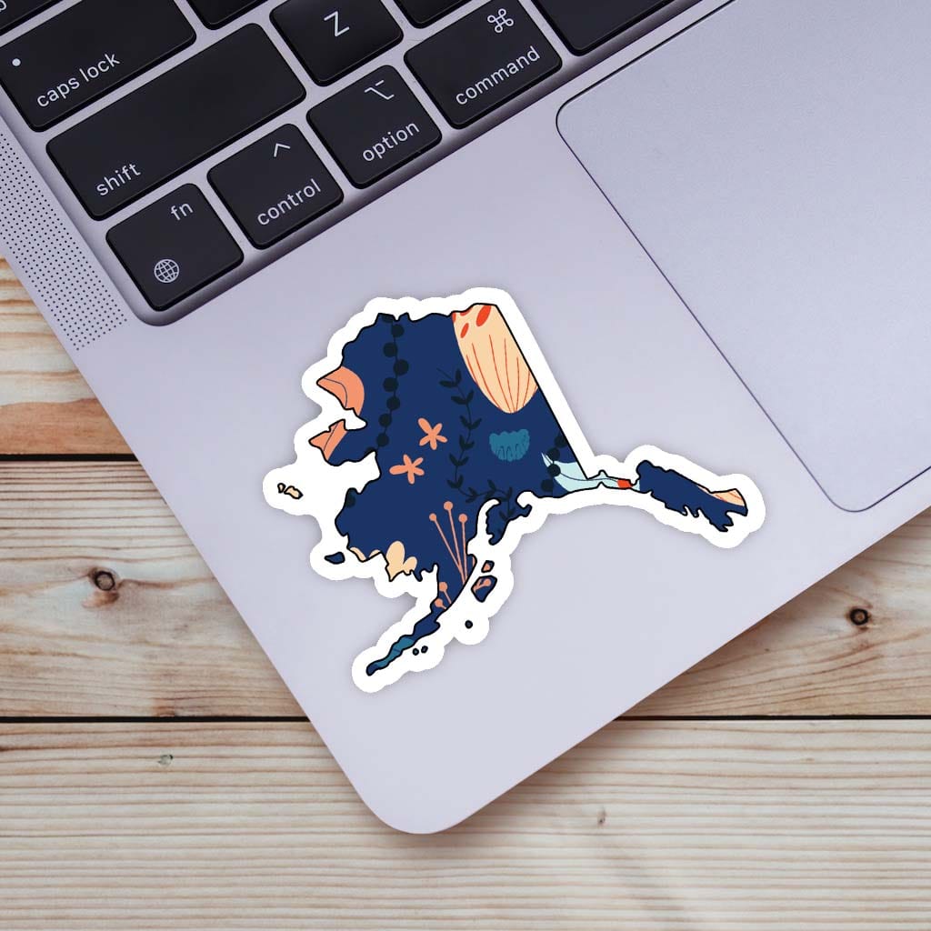  Alaska Blue Floral Abstract Sticker、mySite、ghnorth
