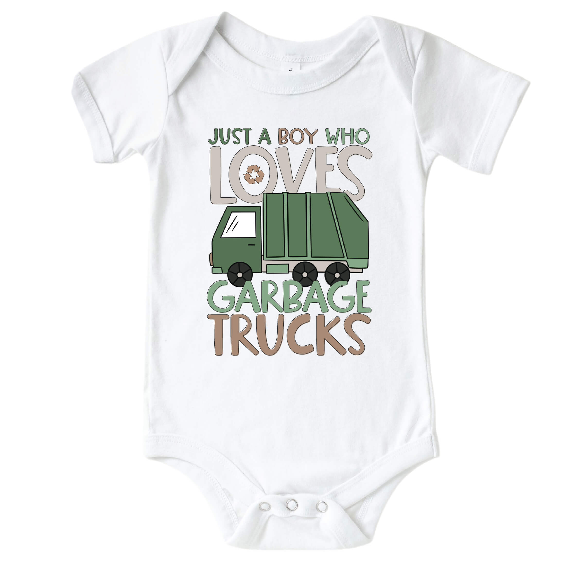  Loves Garbage Trucks Graphic Bodysuit | White、mySite、layawaytickets