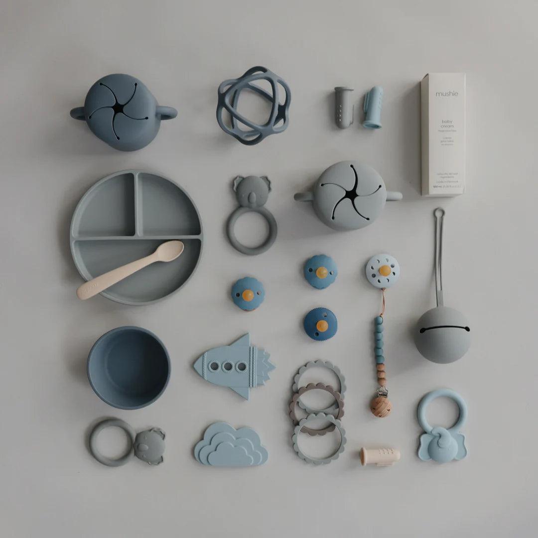  Mushie Finger Toothbrush - Stone/Tradewinds、mySite、merchandisen