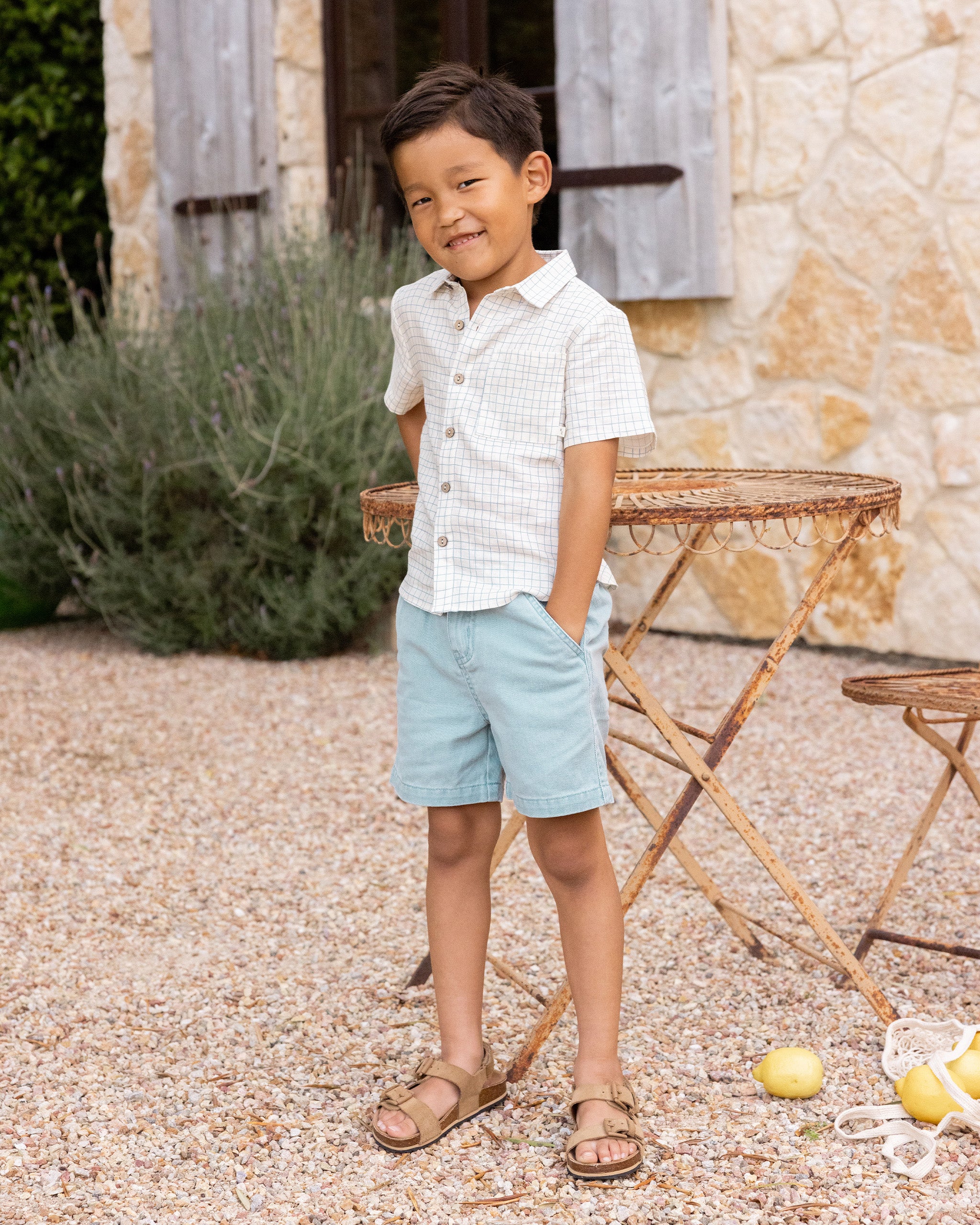  Collared Short Sleeve Shirt || Grid、mySite、layawaytickets