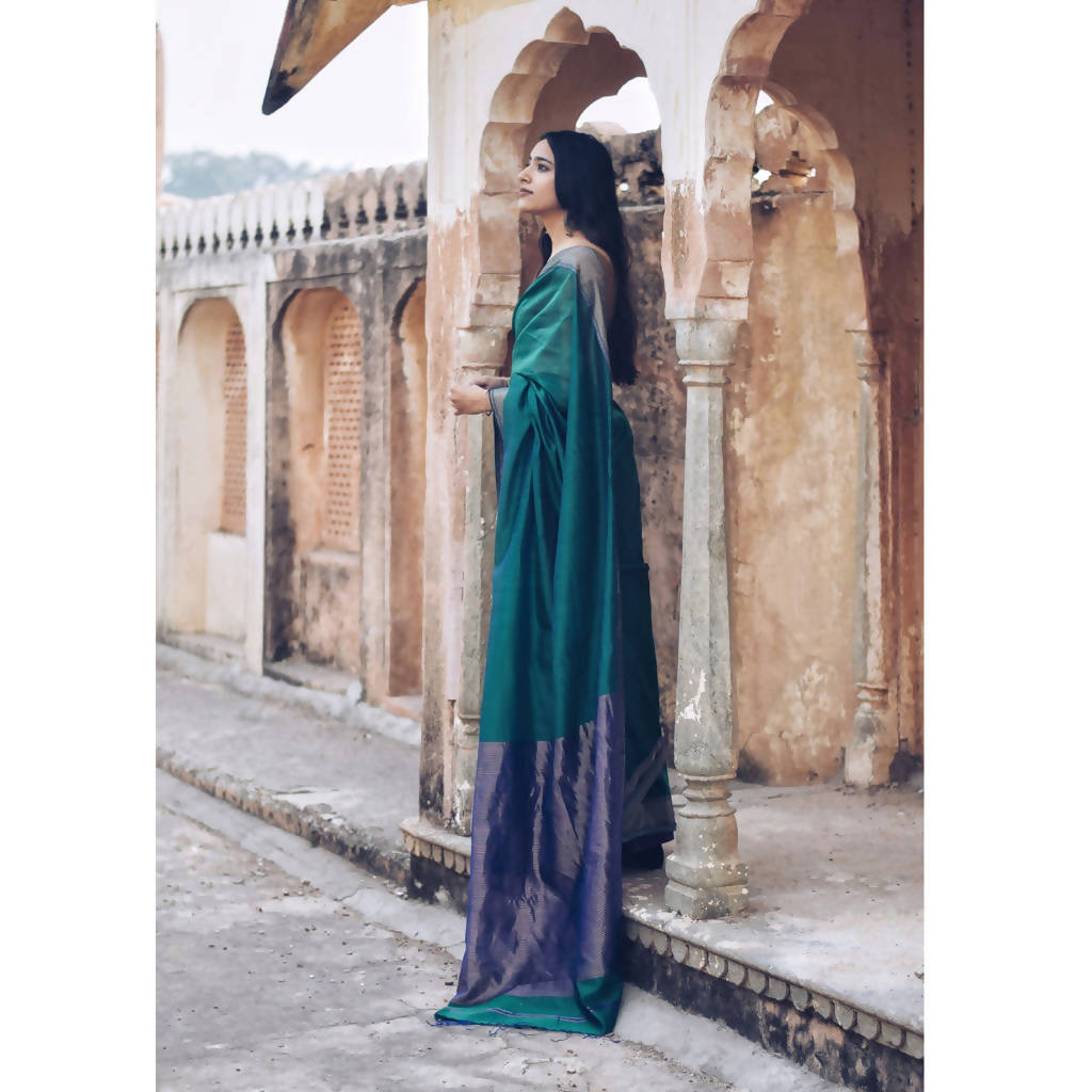 Festive Wear | Maheshwari Cotton Silk Saree | Green、mySite、camillekostekn
