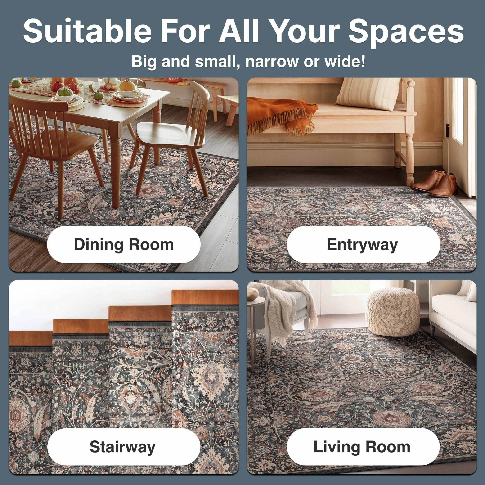 Liana Vintage Oriental Charcoal Grey Flat-Weave Rug、mySite、gigharbornorthrealestate