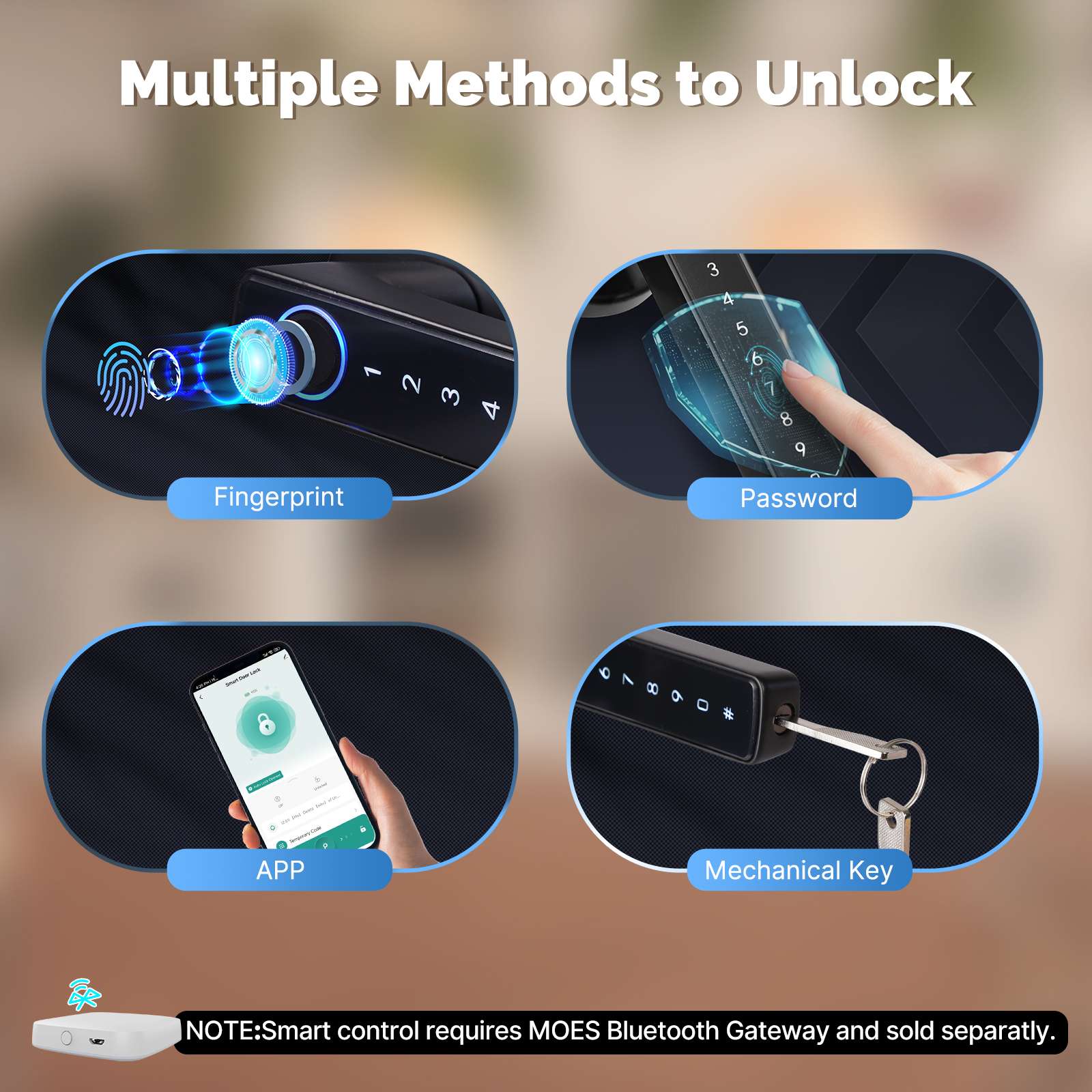 Bluetooth Smart Door Lock with Passcode keypad, Biometric Entry Doorknob with Handle、mySite、fannypackpong