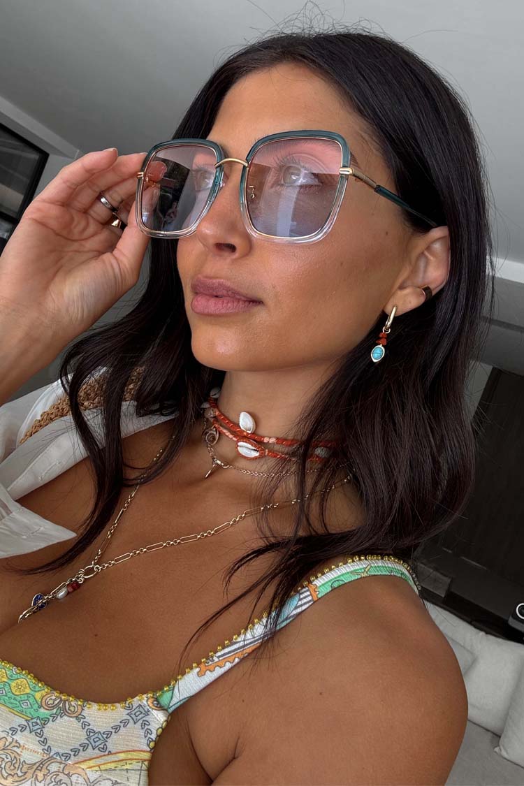 Blue Tint Lucy Square Sunglasses、mySite、solidvoid