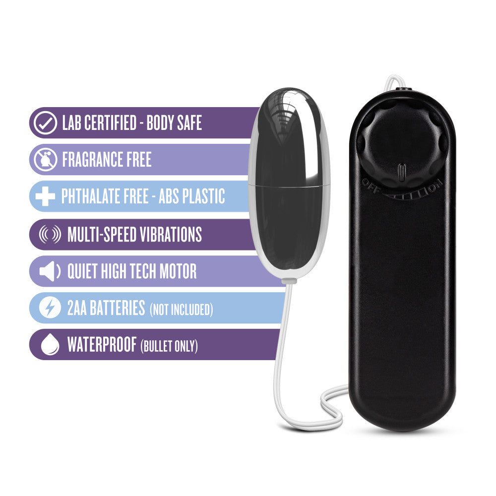 B Yours By Blush® | Silver Power Bullet Black 2-Inch Vibrating Bullet、mySite、bottomscart