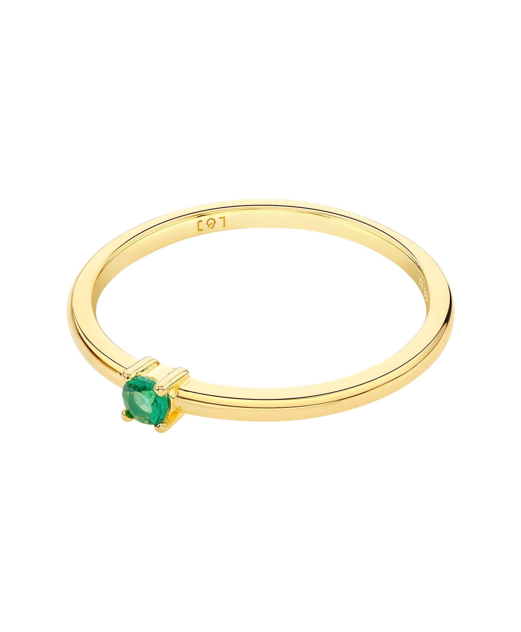  Rosa Ring Emerald 18ct Gold Plated
