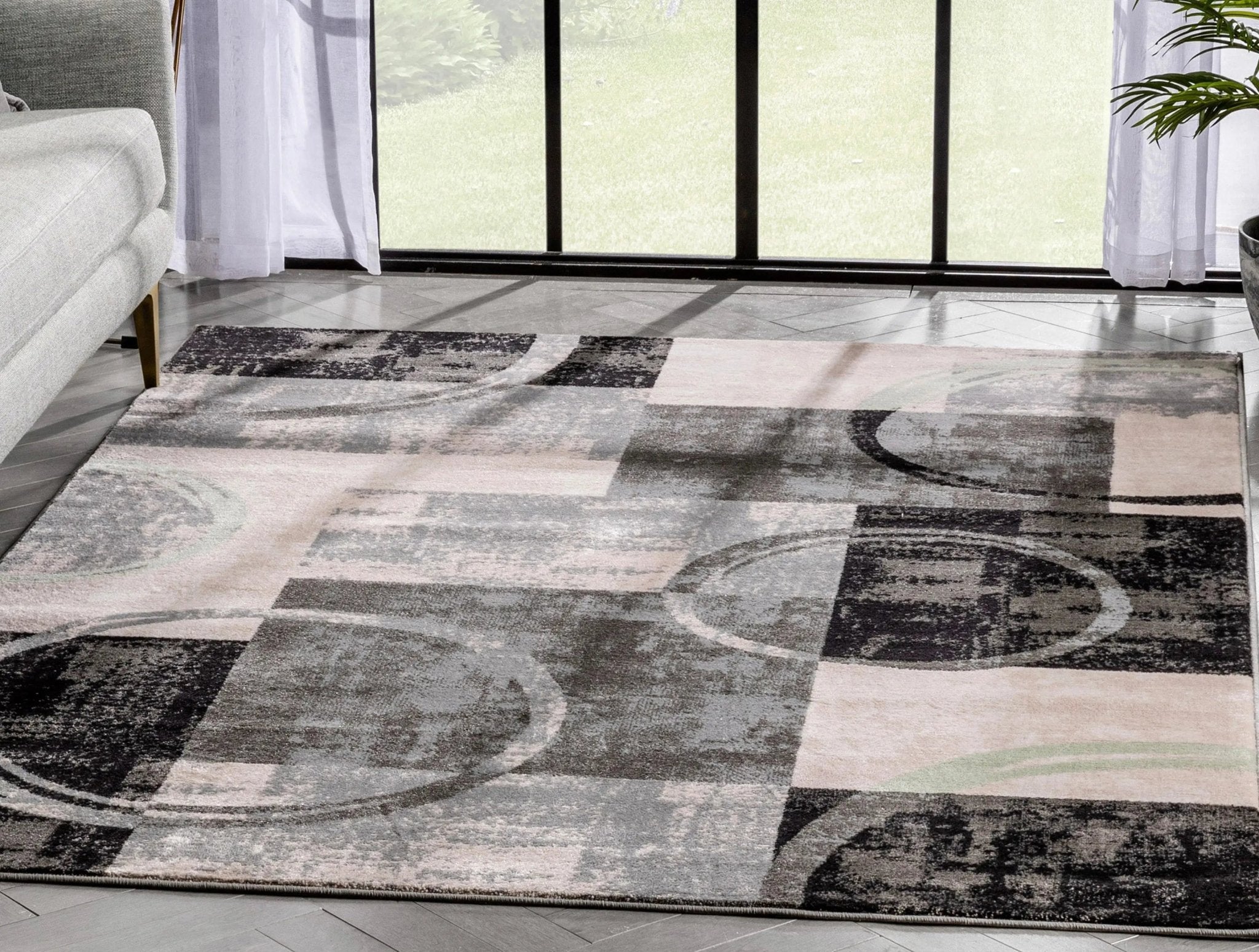 Shai Modern Geometric Grey Green Rug、mySite、gigharbornorthrealestate
