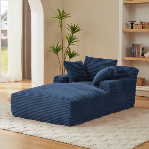  Oversized Chaise Lounge Chair Indoor, Corduroy Upholstered Modern Sofa Couch,No Assembly Required,Comfy Sleeper Sofa for Living Room,Office、、yumabirdnaturehistoryfestival