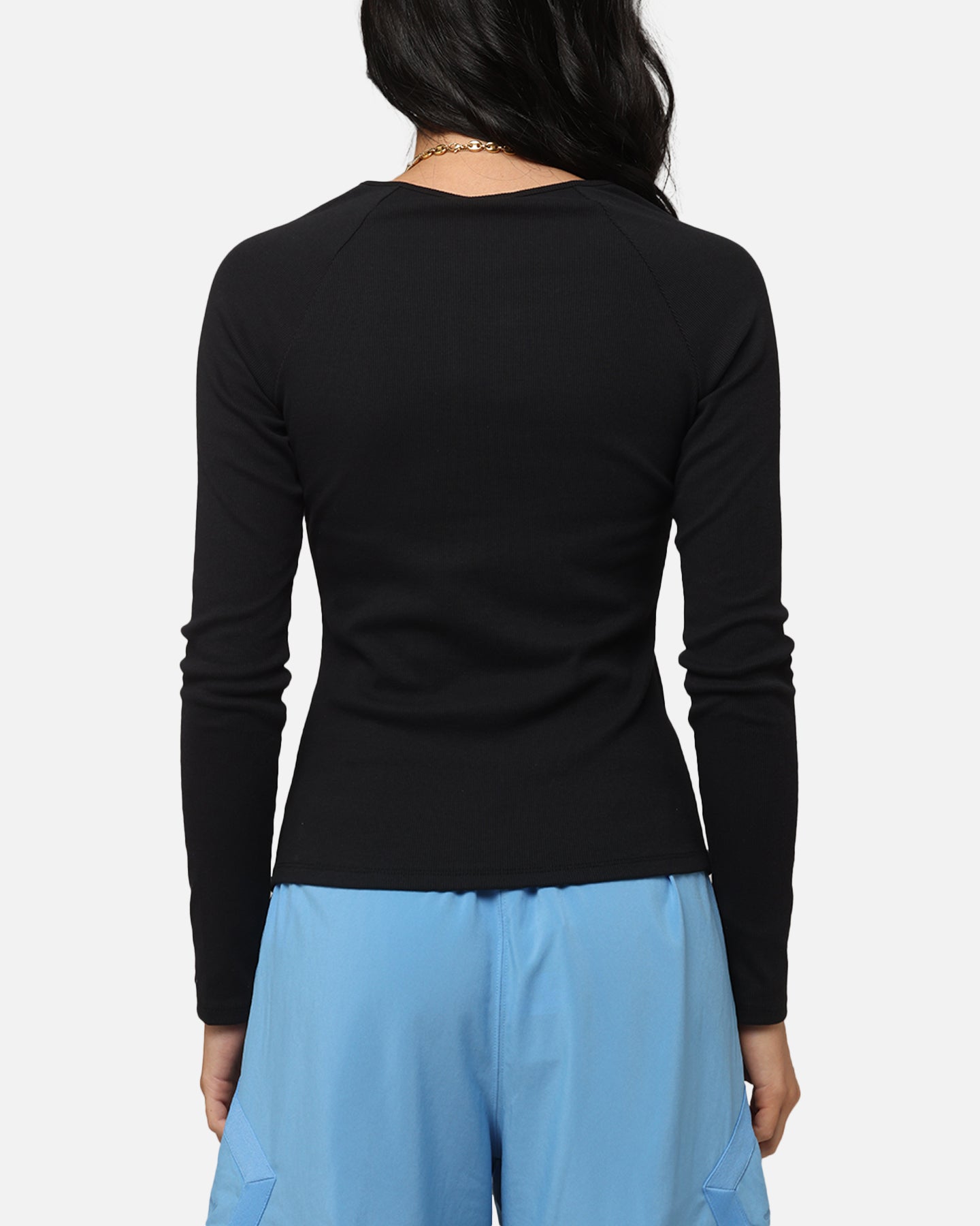 Jordan Women's Long-Sleeve Ribbed Knit Top Black/Medium Grey、mySite、zt4zffjzw