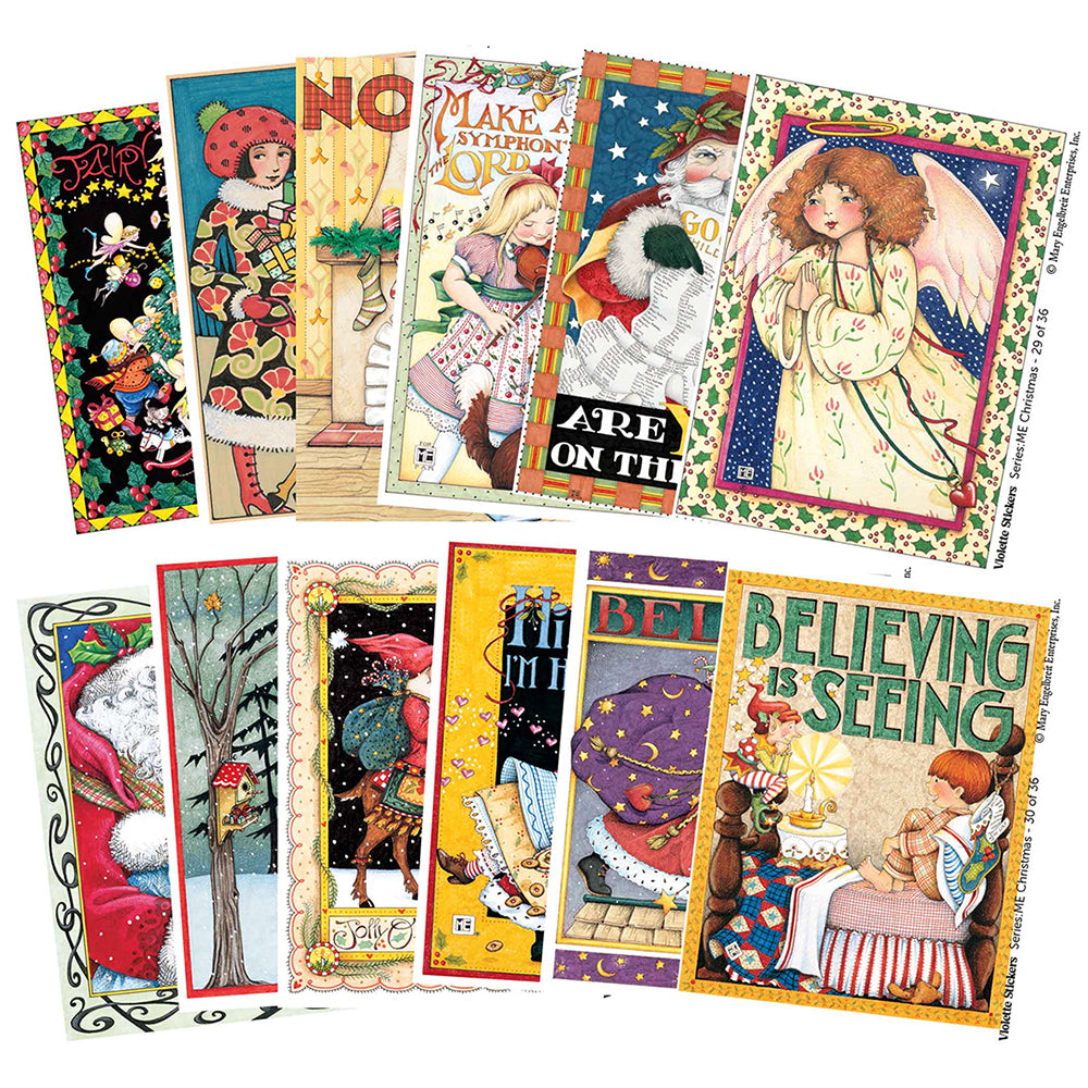  Mary Engelbreit's Christmas Elf Vinyl Sticker Decals Tin、mySite、ghnorth