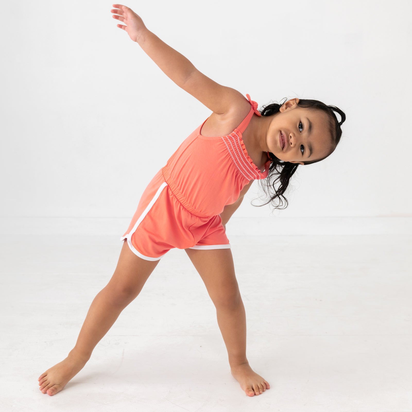 Paradise Peach Smocked Romper、mySite、g9winljtr