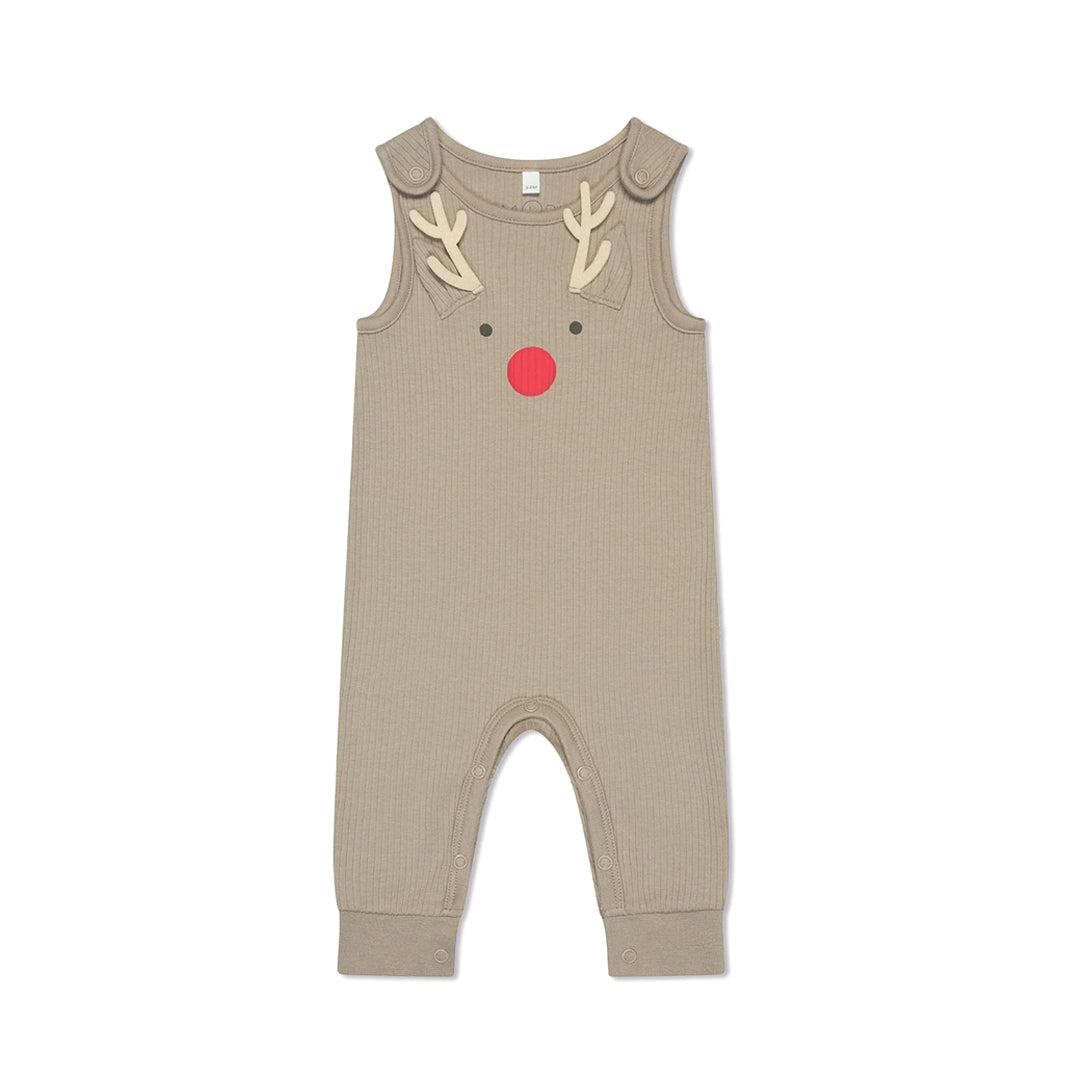  MORI Reindeer Ribbed Dungarees - Brown、mySite、merchandisen