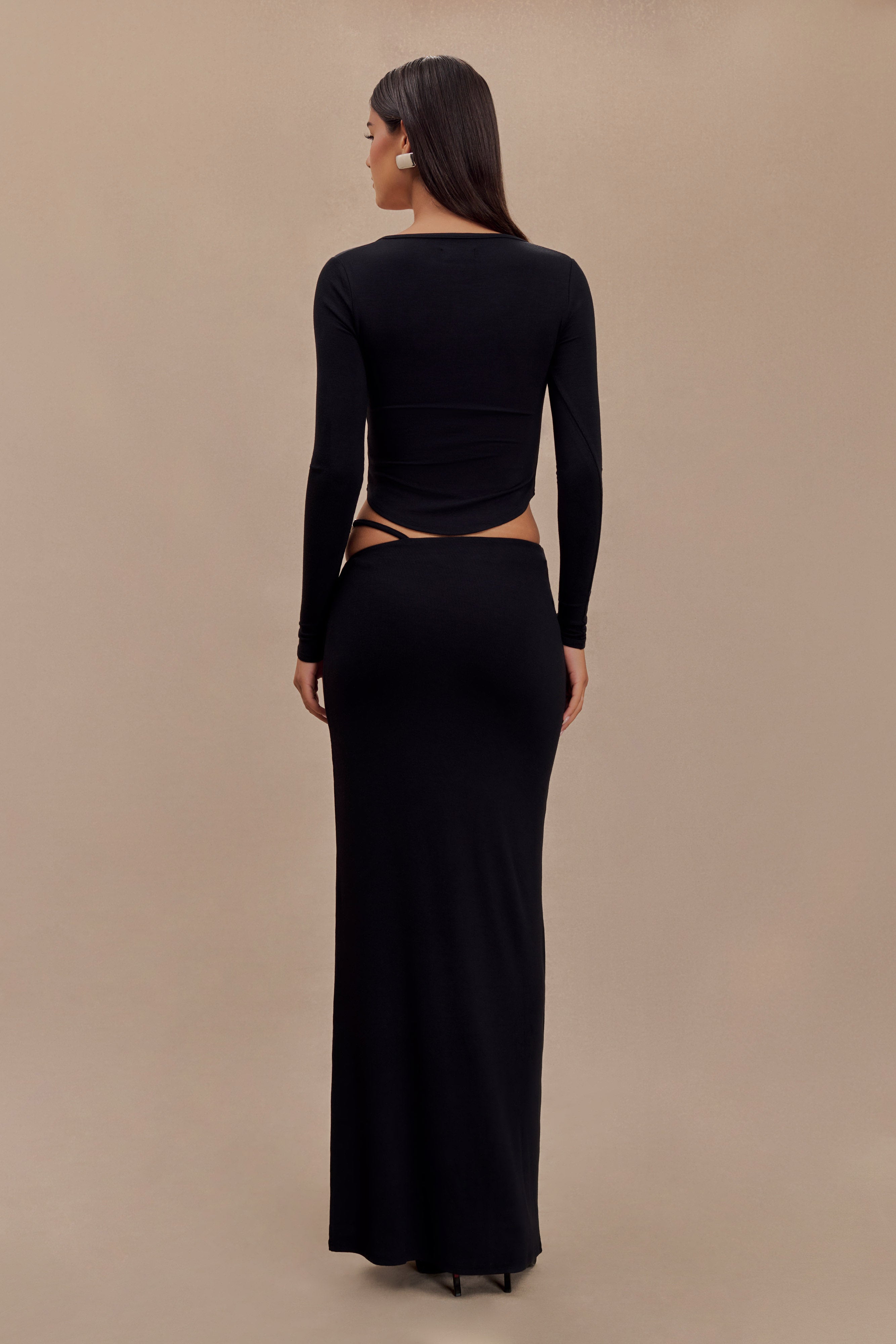 Natalia Modal Buckle Long Sleeve Top - Black、mySite、solidvoid