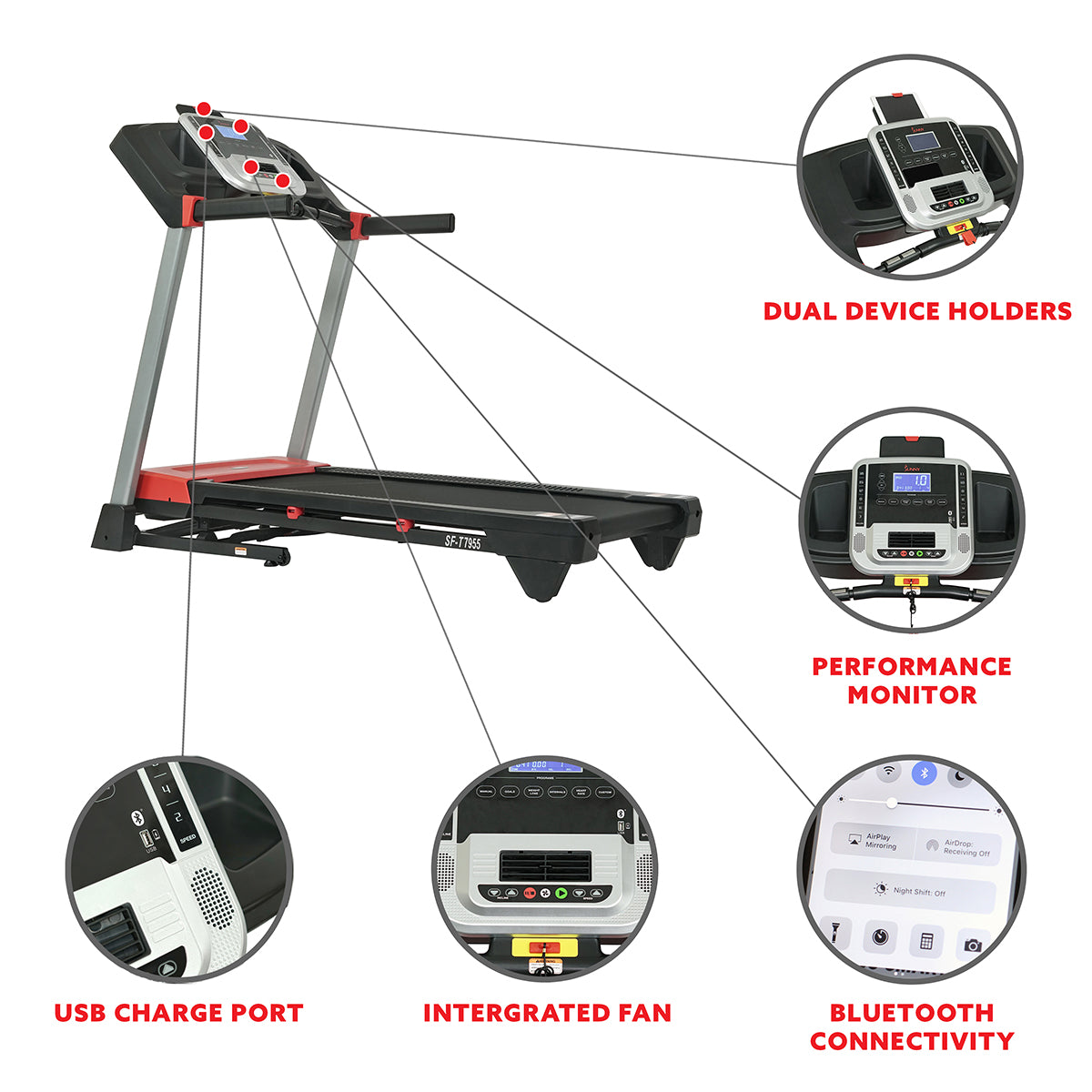  Evo-Fit Incline Treadmill with Bluetooth and Dual Device Holders、mySite、ghnorth