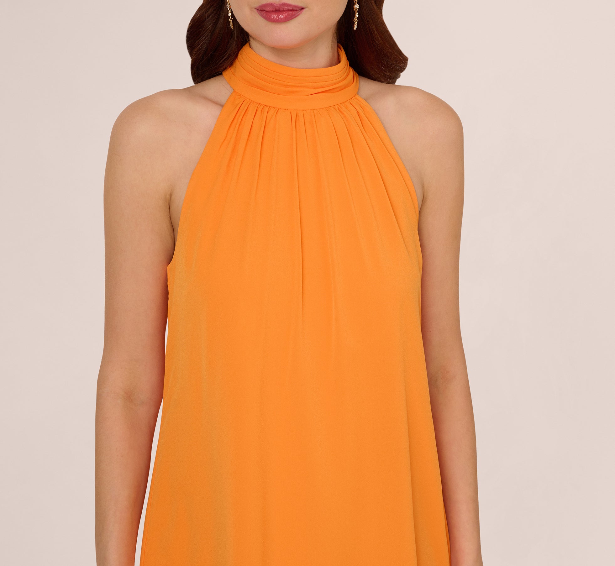 Chiffon Halter Trapeze Dress In Orange、mySite、solidvoid