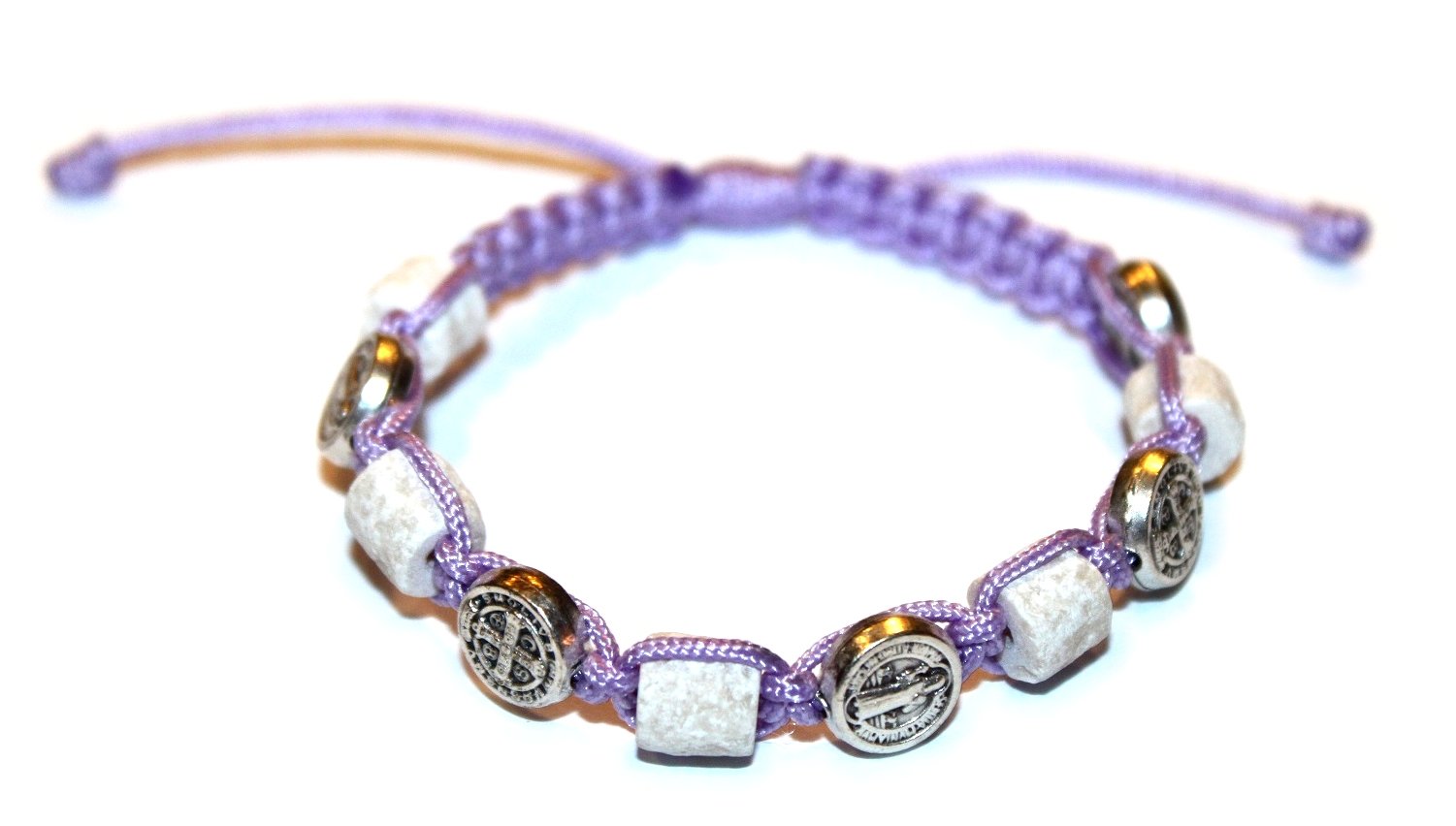 MEDJUGORJE - Chaplet - Bracelet from Apparation hill stones - Purple Thread、mySite、topwebapps