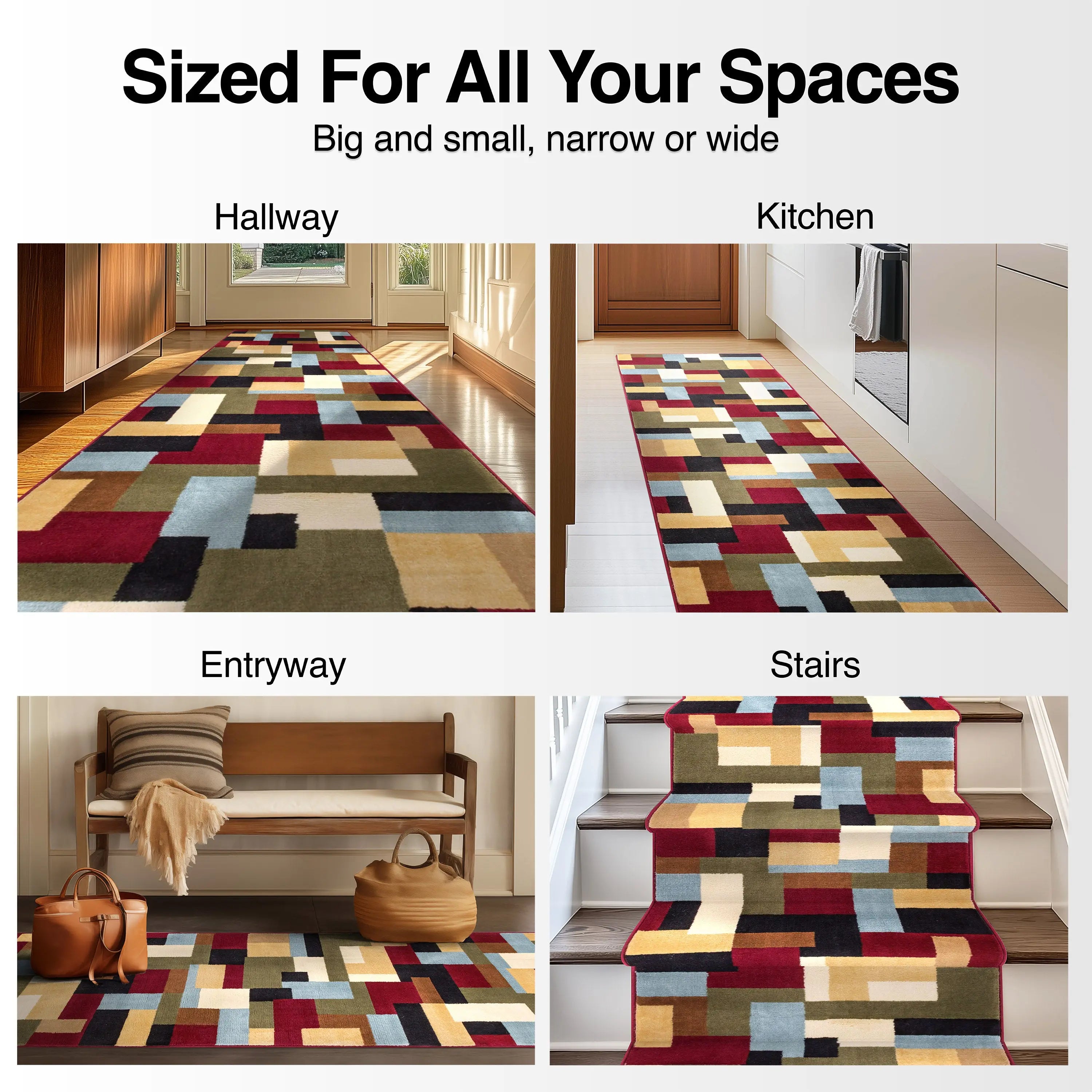 River Custom Size Runner Modern Red 27 Inch Wide x Choose Your Length Hallway Runner Rug、mySite、gigharbornorthrealestate