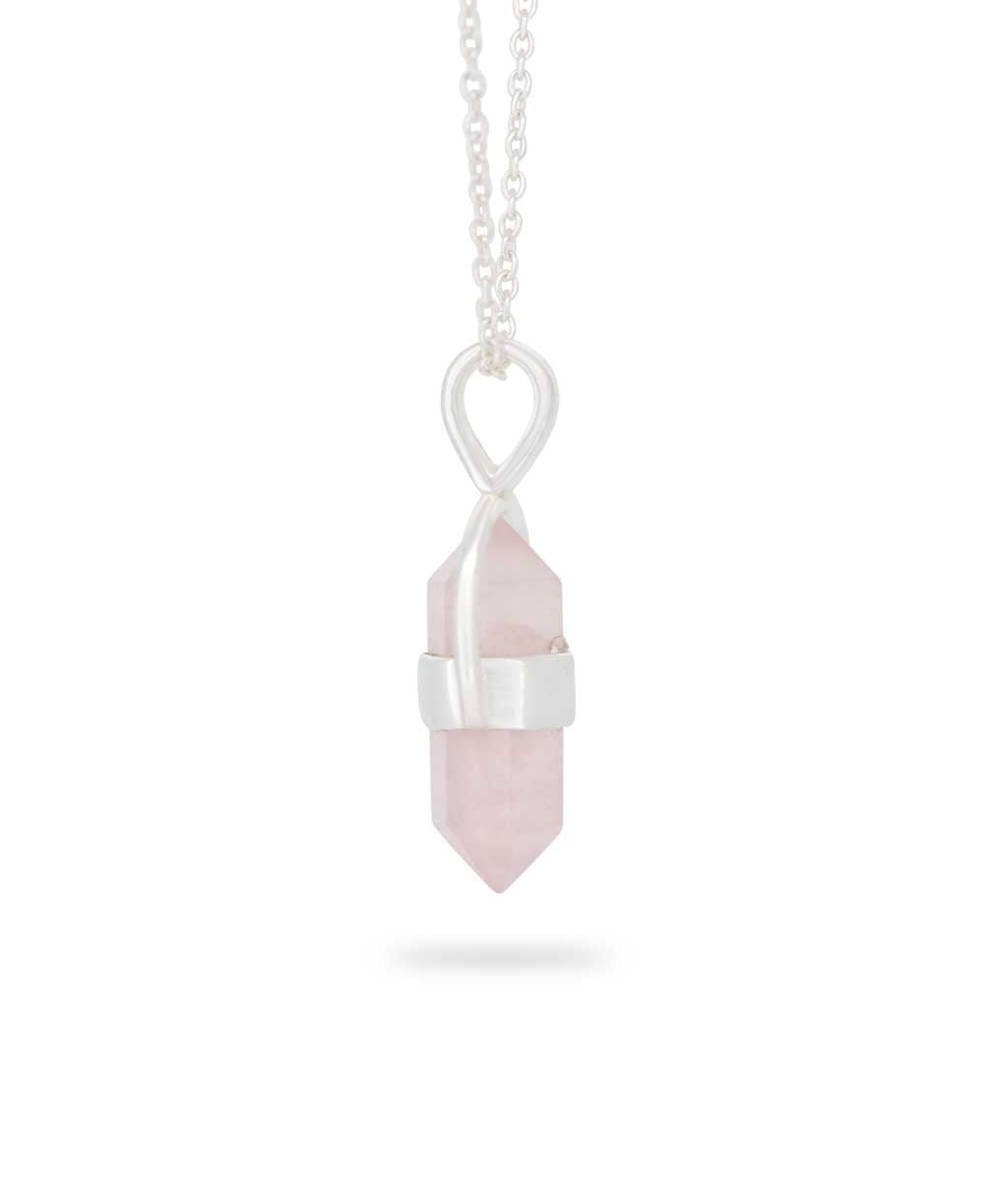 Sterling Silver Rose Quartz Point Necklace、mySite、topwebapps