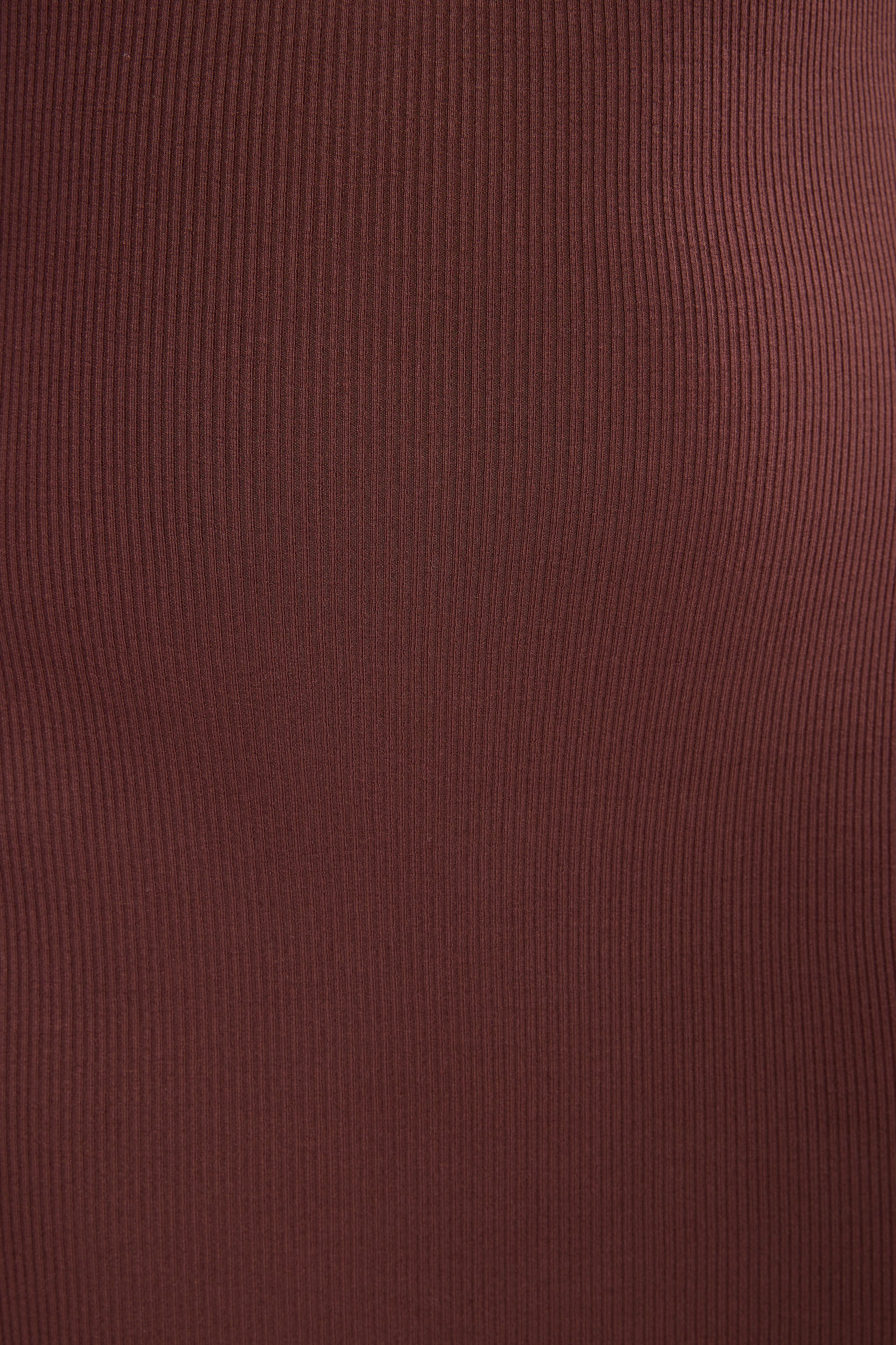 Ribbed Modal Long Sleeve Maxi Dress in Chocolate、mySite、solidvoid