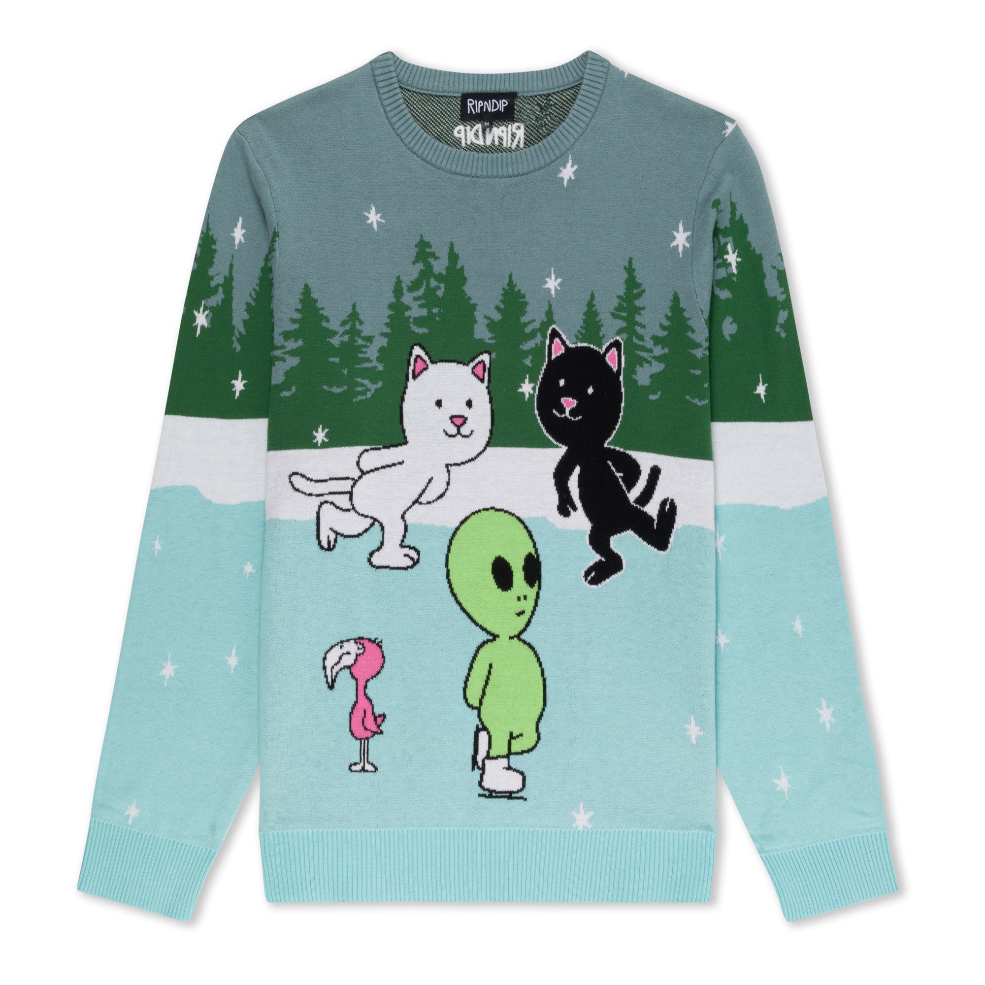  Skating With Friends Knit Sweater (Light Blue)、mySite、merchandisen