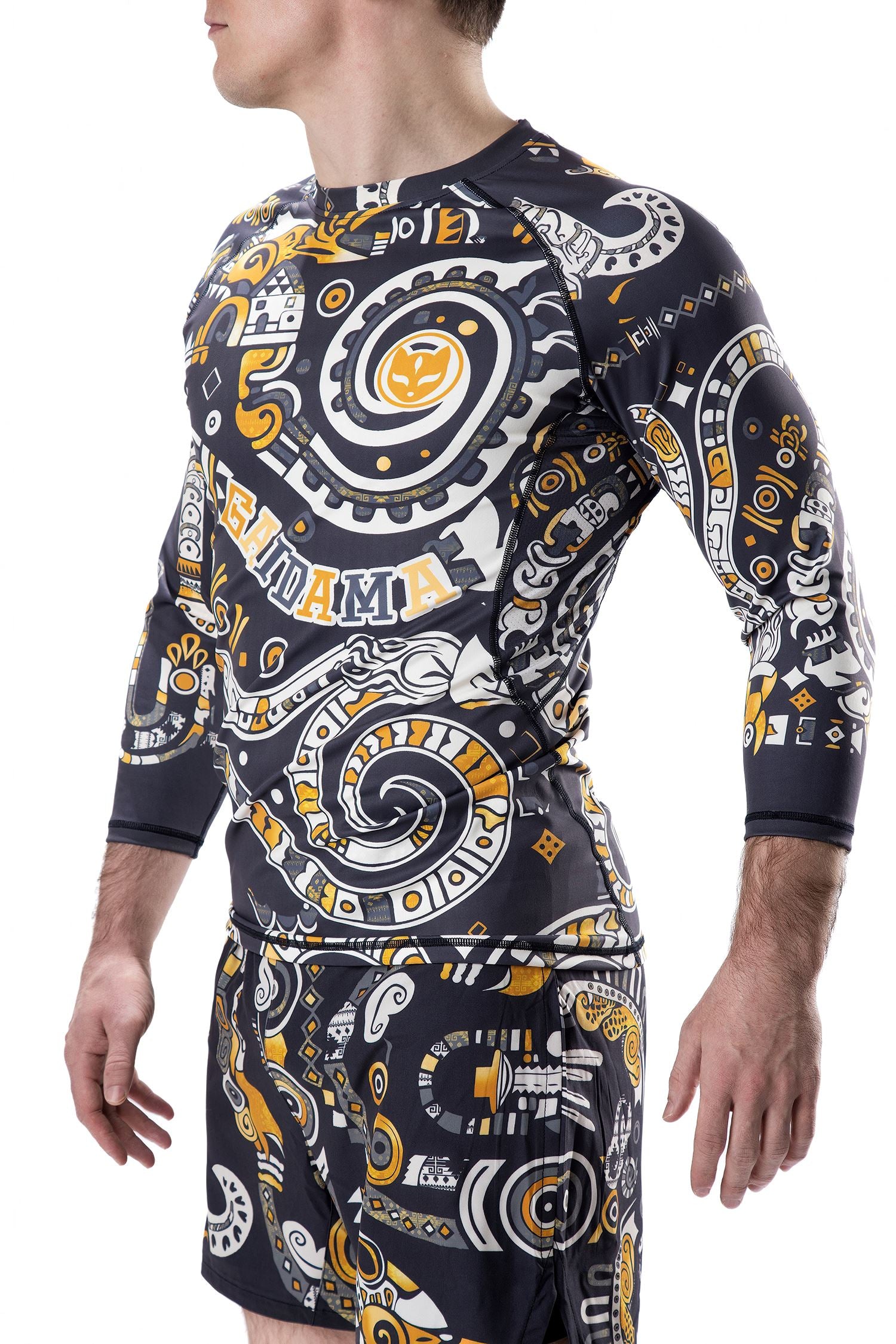 Men's Tribal Serpent Jiu Jitsu Rashguard - 3/4 Sleeve、mySite、gigharbornorthrealestate