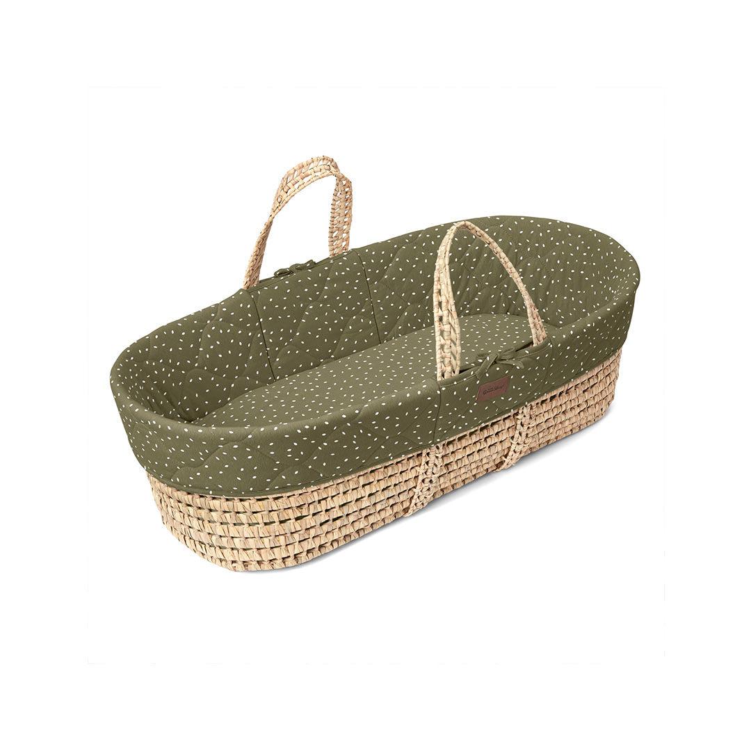  The Little Green Sheep Natural Quilted Moses Basket + Mattress - Juniper Rice Print、mySite、merchandisen