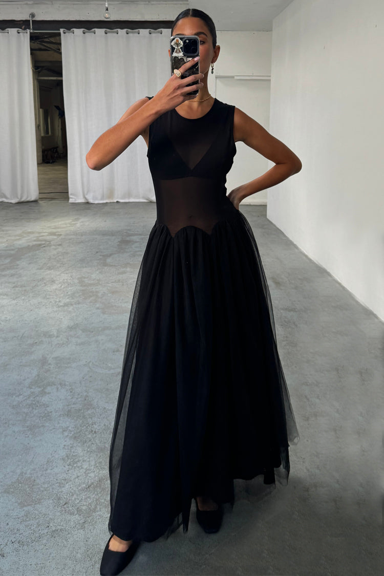 Black Mesh Monika Dress、mySite、solidvoid