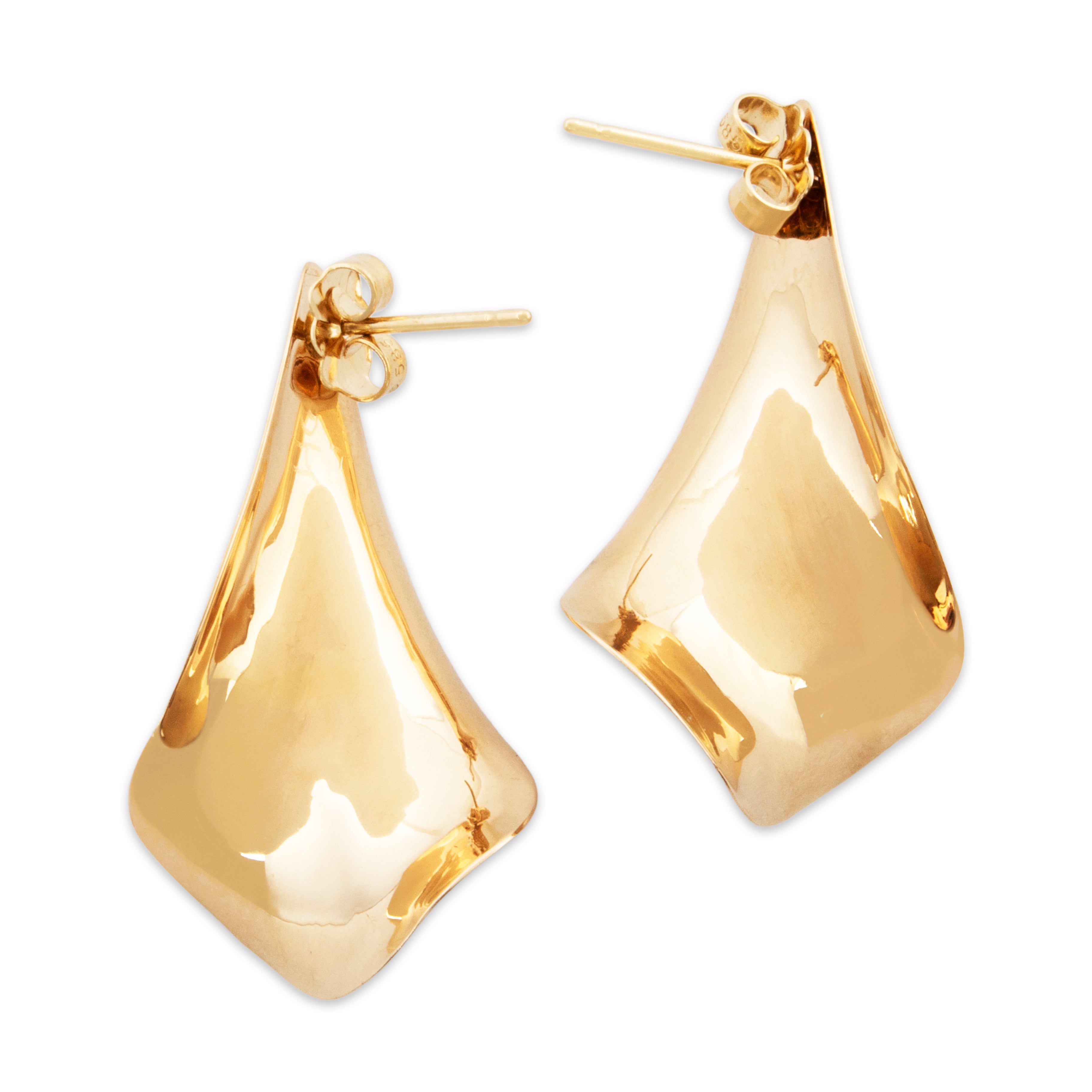 Vintage 14k Yellow Gold Dramatic Twists Drop Earrings、mySite、hinf8tx79