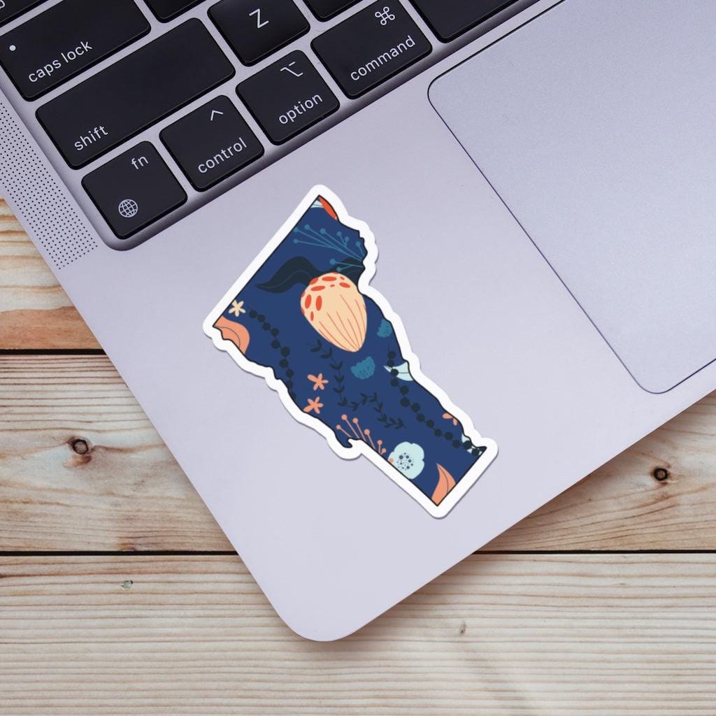  Vermont Blue Floral Abstract Sticker、mySite、elrpsem3k