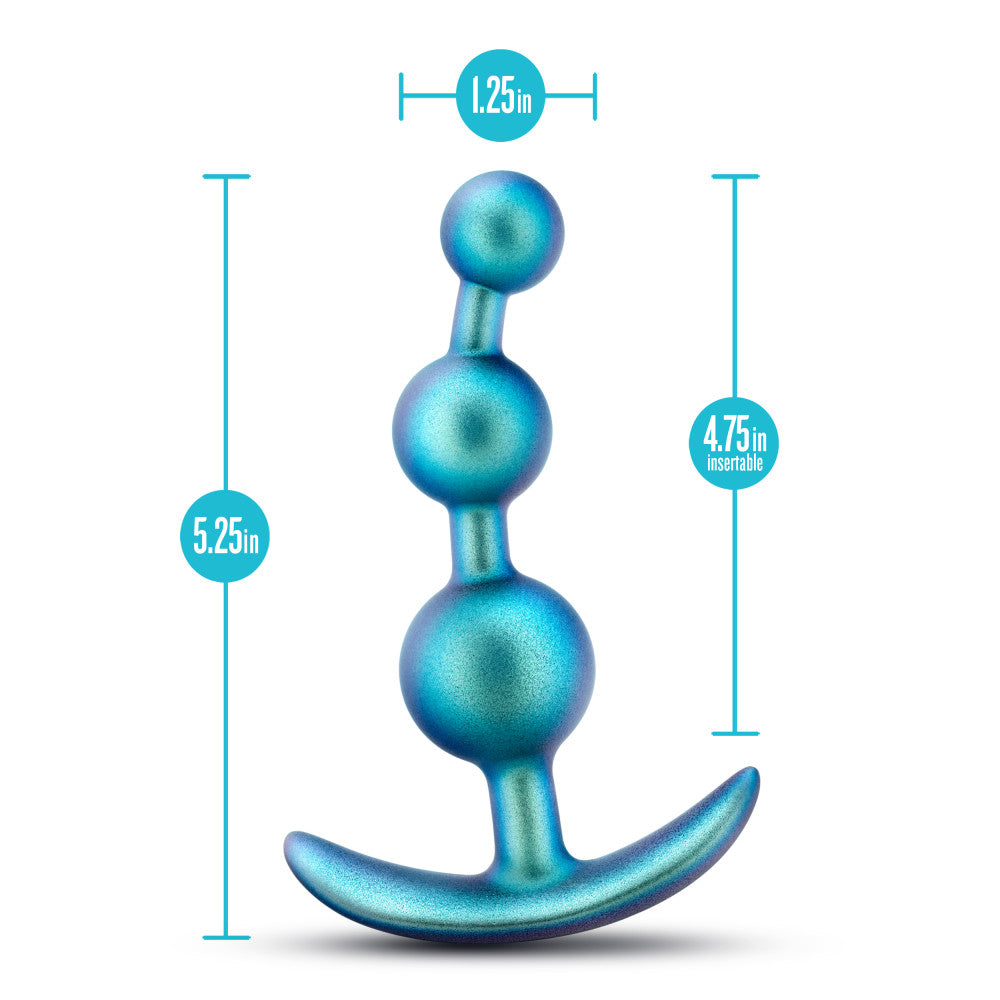 Anal Adventures Matrix By Blush® | The Gamma Plug: 5 inch Curved Beaded Butt Plug in Neptune Teal | With Stayput™ Technology & AnchorTech™ Base、mySite、bottomscart