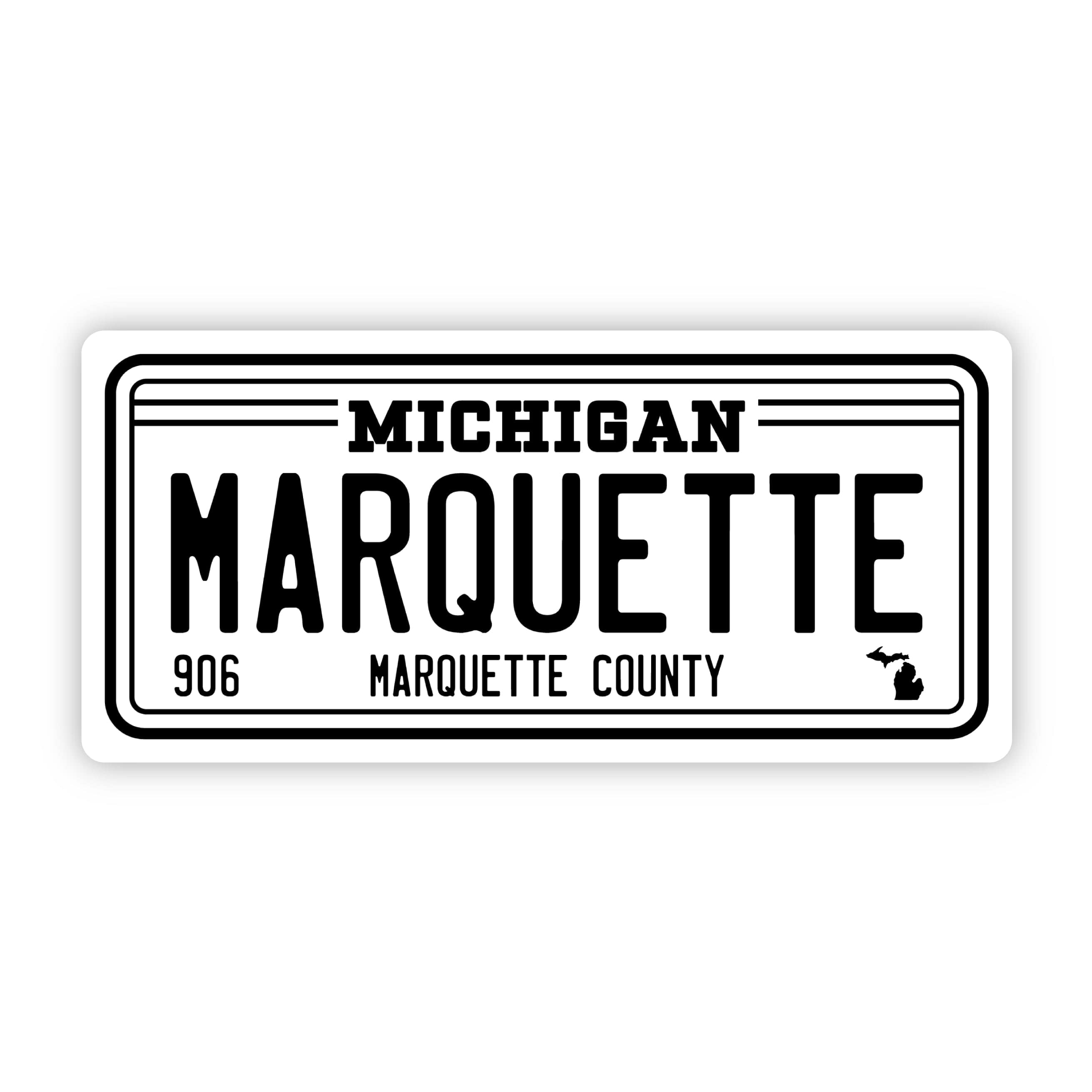  Marquette Michigan 906 License Plate Sticker、mySite、ghnorth