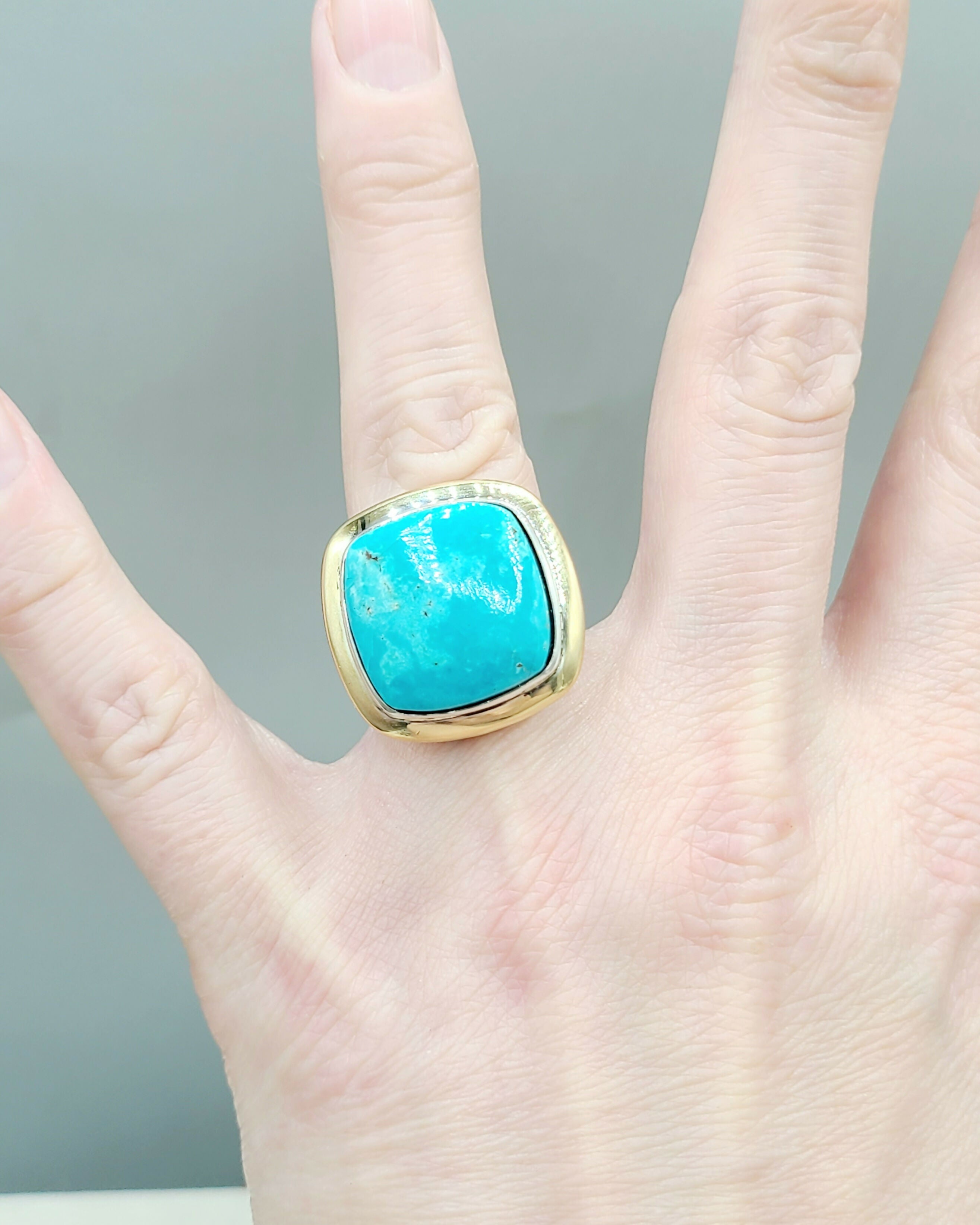 David Yurman Albion Statement Ring Turquoise & Gold、mySite、hinf8tx79