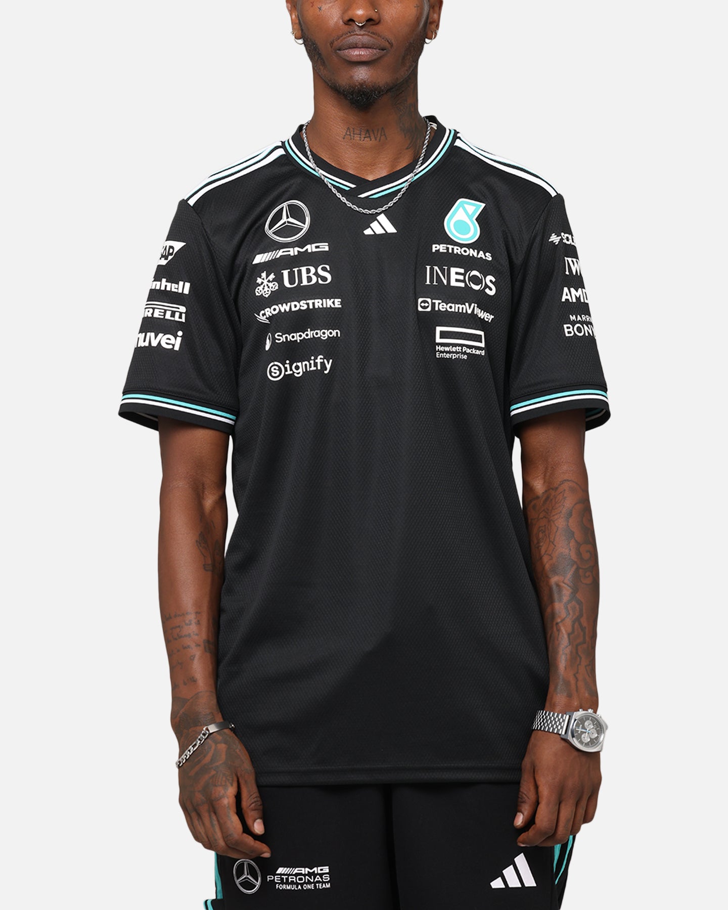 adidas x Mercedes-AMG PETRONAS Formula One F1 2025 Authentic Drive T-Shirt Black、mySite、zt4zffjzw