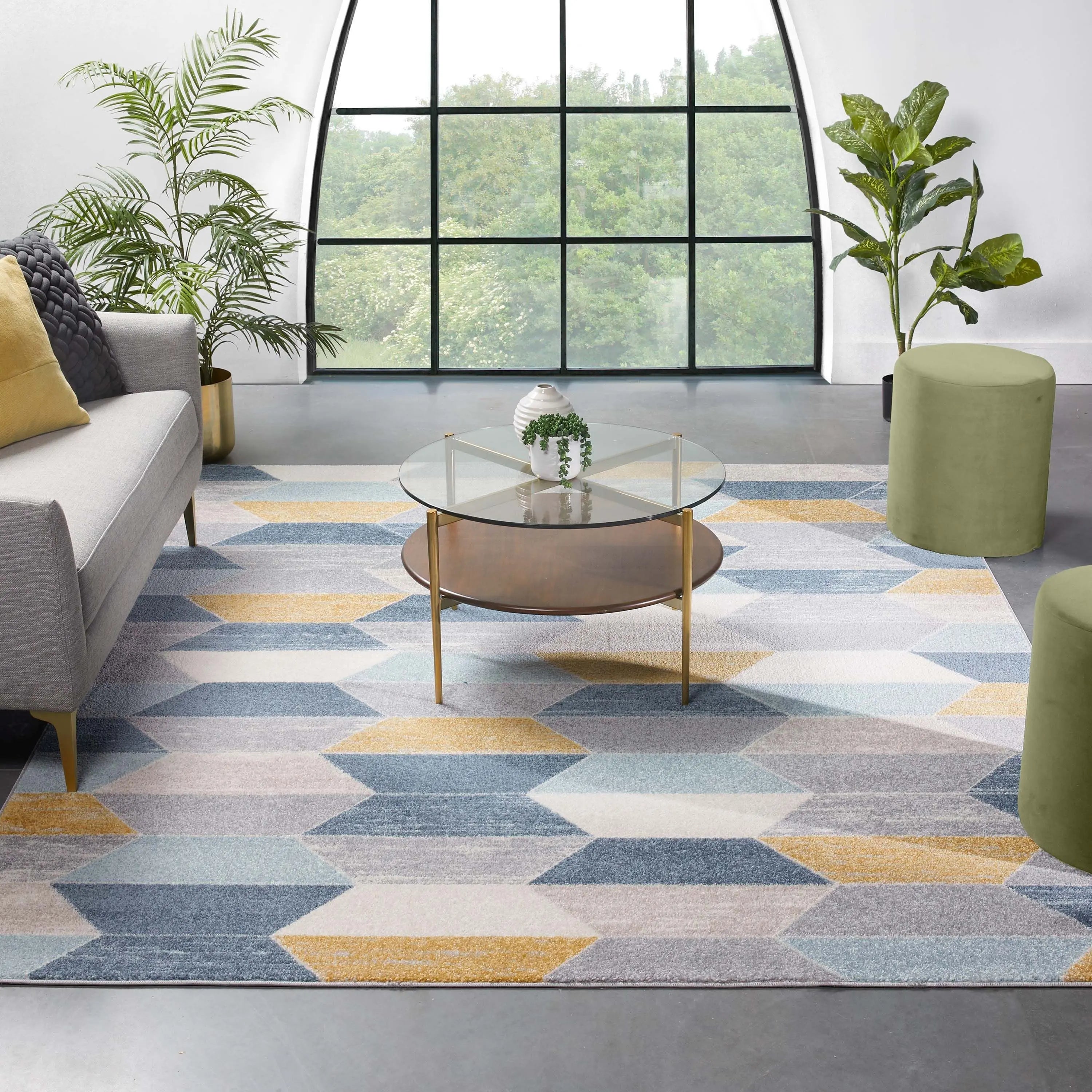 Maddox Blue Modern Geometric Rug、mySite、gigharbornorthrealestate