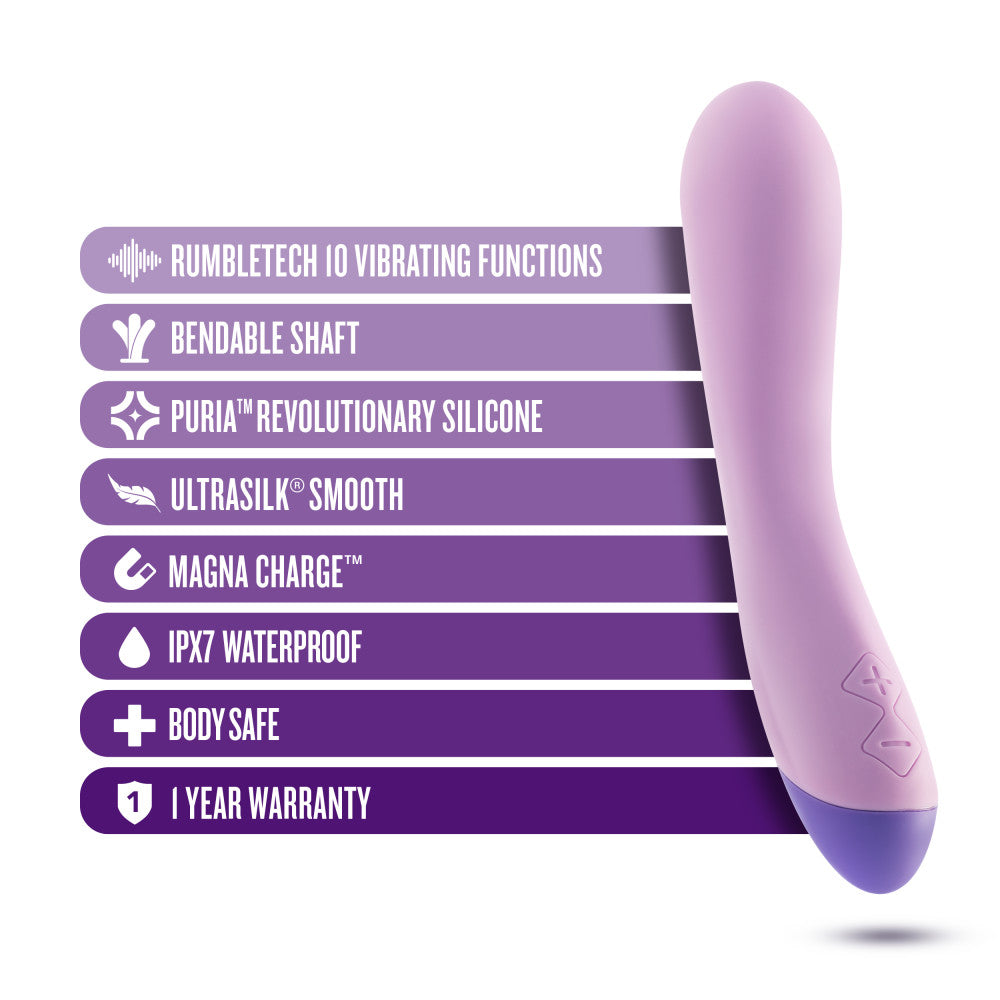 Wellness By Blush™ | G Curve G-Spot Purple UltraSilk® Vibrator - Made with Puria™ Silicone、mySite、bottomscart
