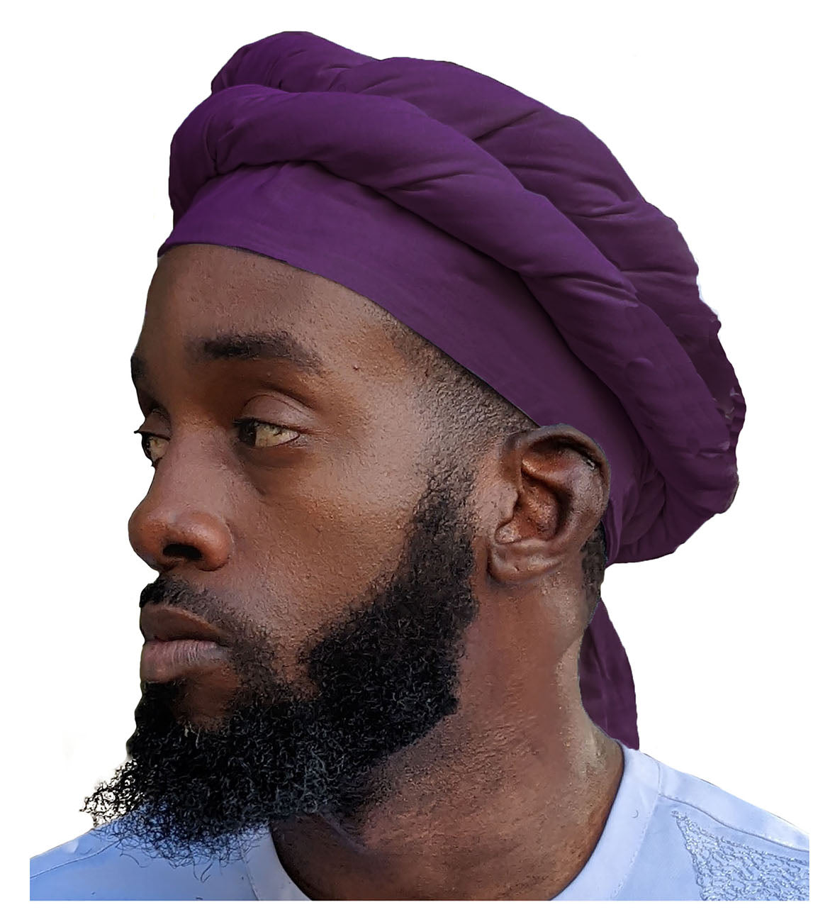 Purple African pre-tied Turban for Men - DPH3839PT、mySite、solidvoid