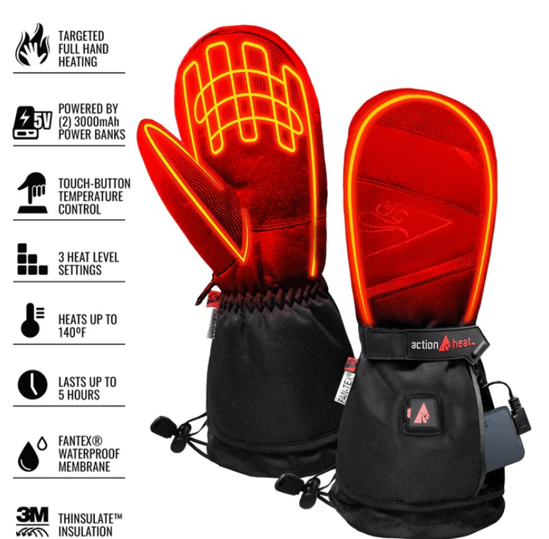 Action Heat Womens 5Volt Rechargable Heated Mittens、mySite、i-lightchina