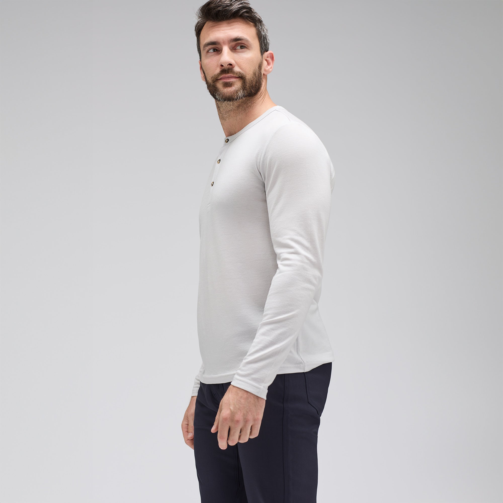 Men's Long Sleeve Merino Henley、mySite、noshort