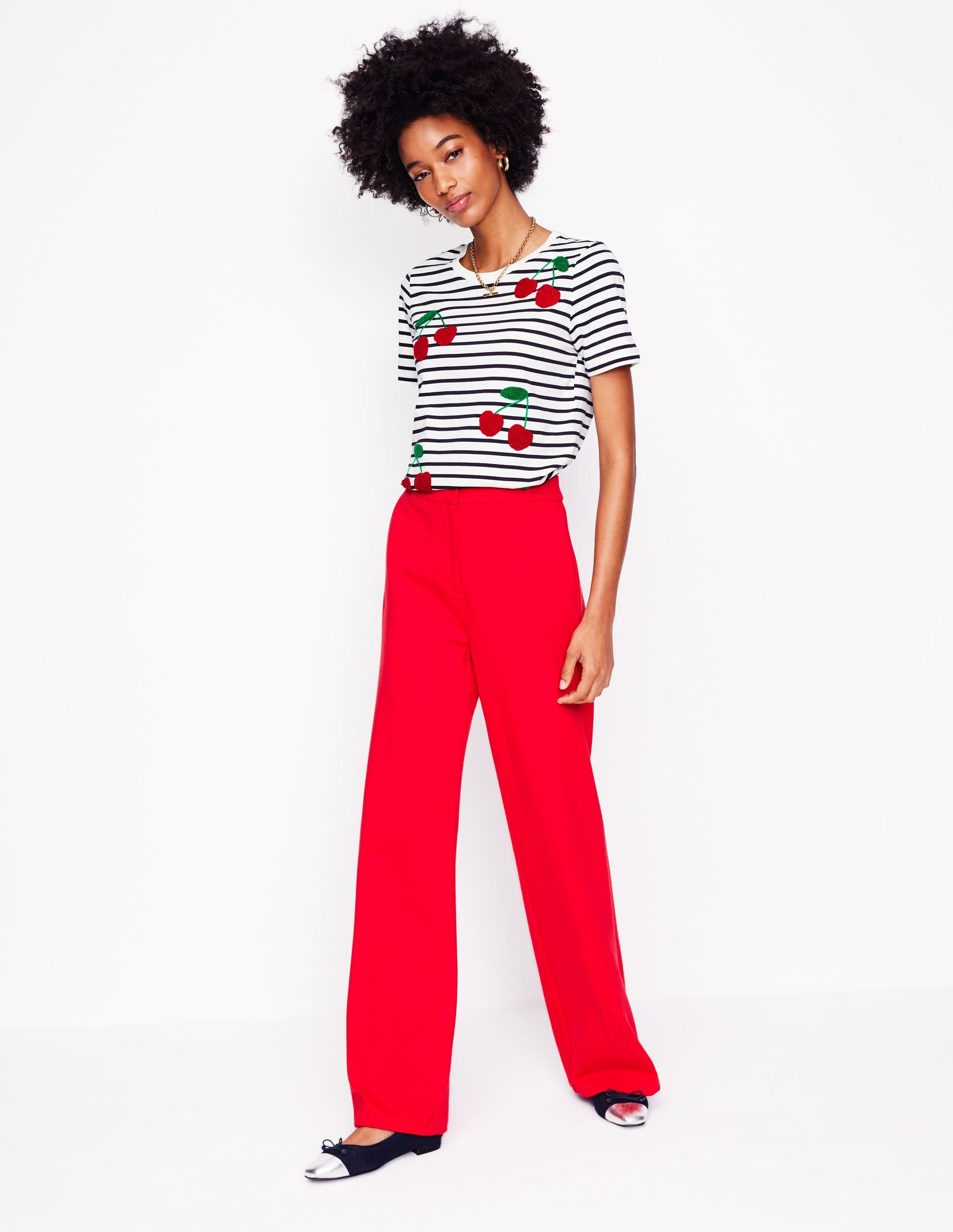  Relaxed Novelty T-Shirt-Ivory/French Navy, Cherries、mySite、ashleygrahame