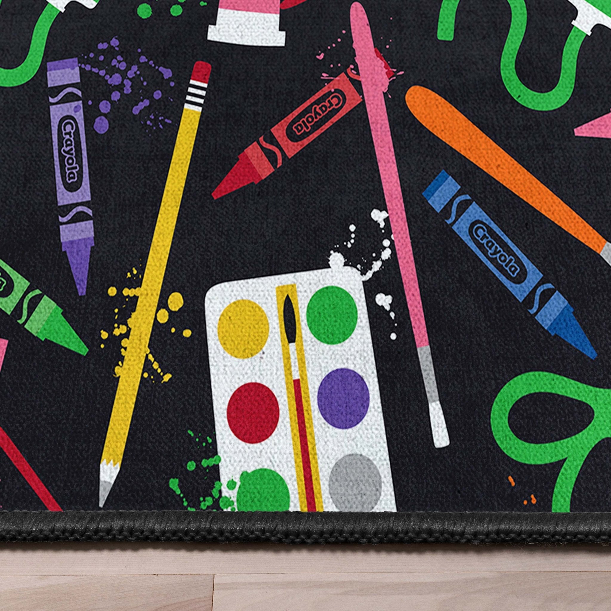 Crayola Art Supplies Black Area Rug By Well Woven、mySite、gigharbornorthrealestate