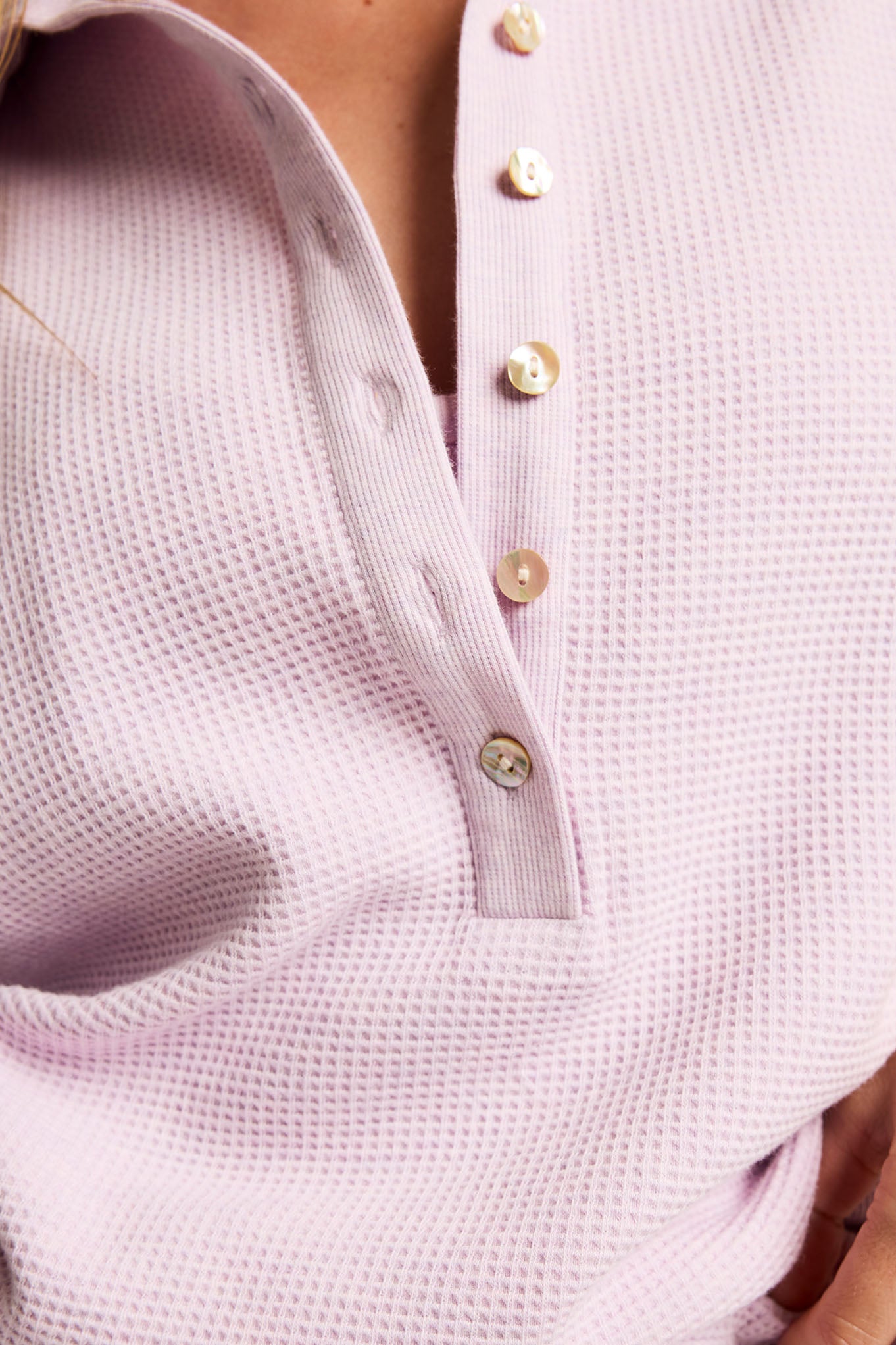 Waffle Knit Pullover in Lilac、mySite、bengalsvssteelers