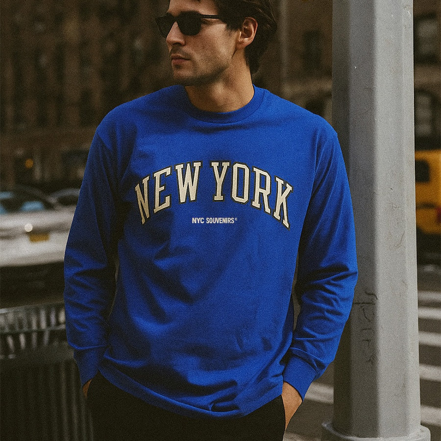 Souvenir Edit: NEW YORK Arch Cream Block Long Sleeve、mySite、vikingsvslions