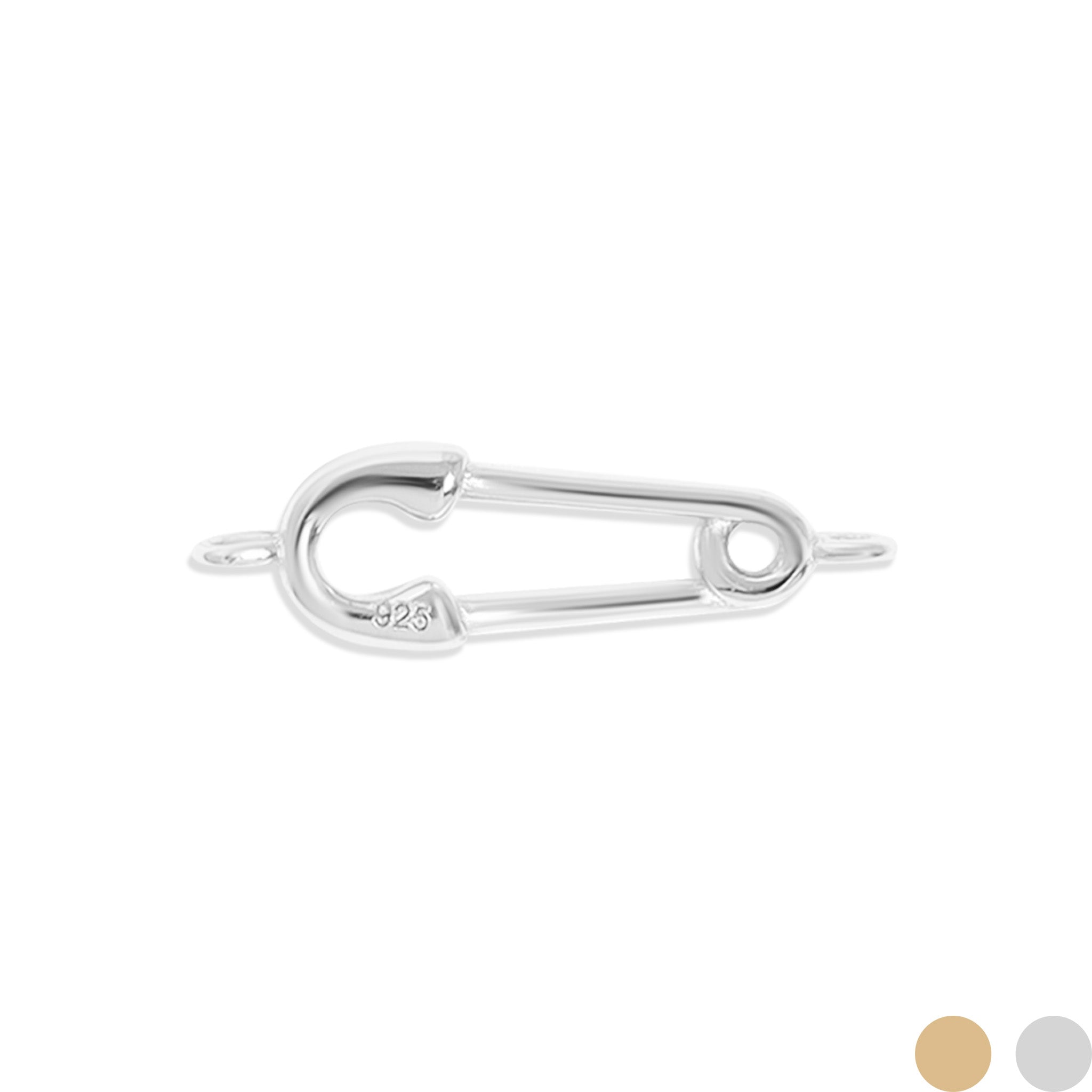 .925 Sterling Silver Horizontal Safety Pin Charm for Permanent Jewelry / PMJ1027、mySite、dreamappss