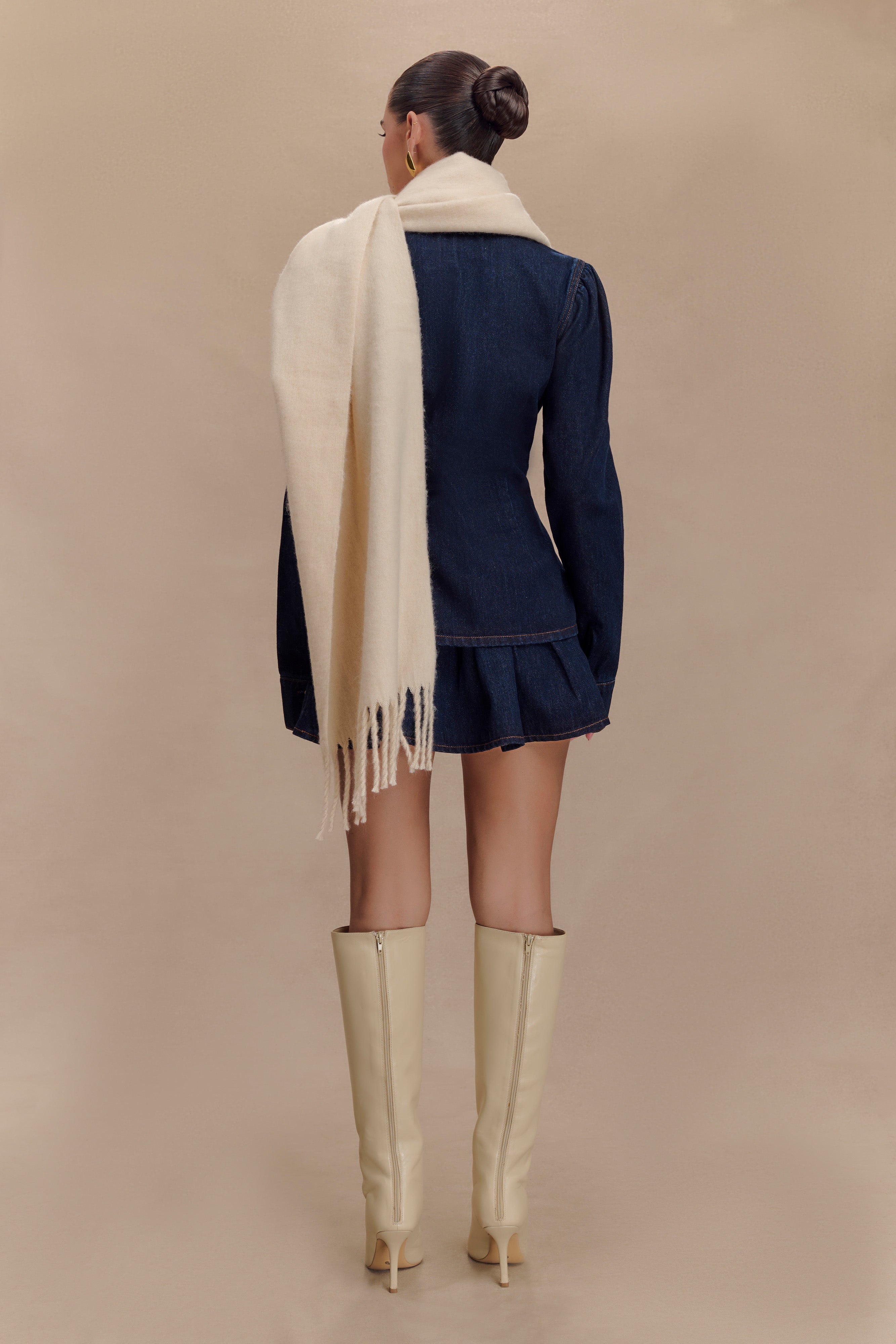 MESHKI Knit Scarf - Oat、mySite、solidvoid