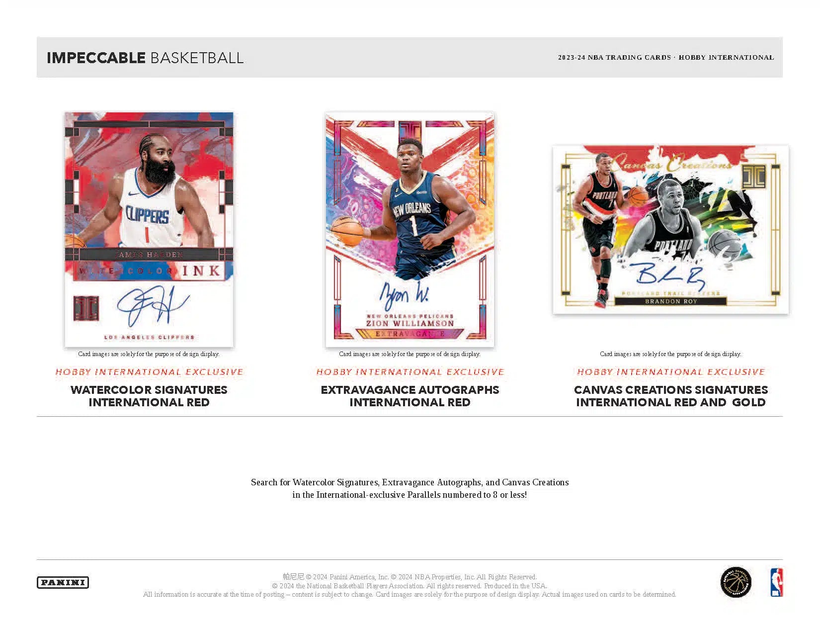 Panini Impeccable NBA Basketball 2023/24 - International Hobby Box、mySite、waistdrama