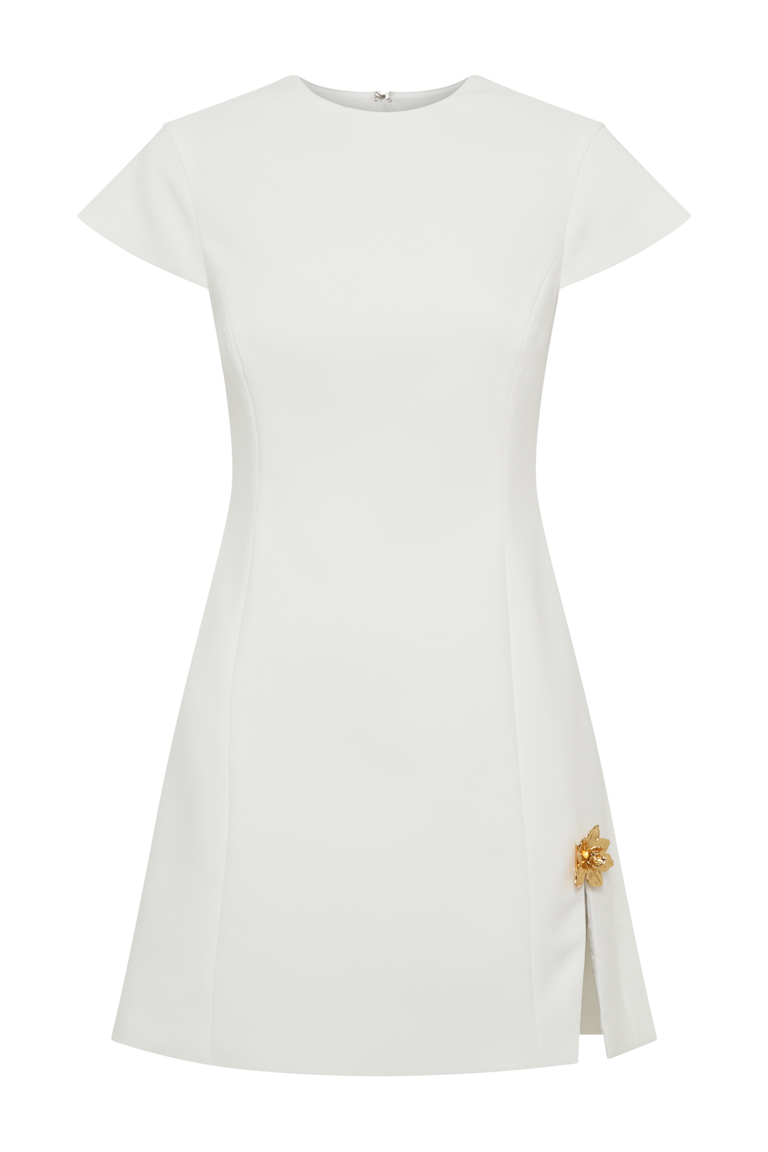 Remi Suiting Mini Dress With Floral Hardware - White、mySite、solidvoid