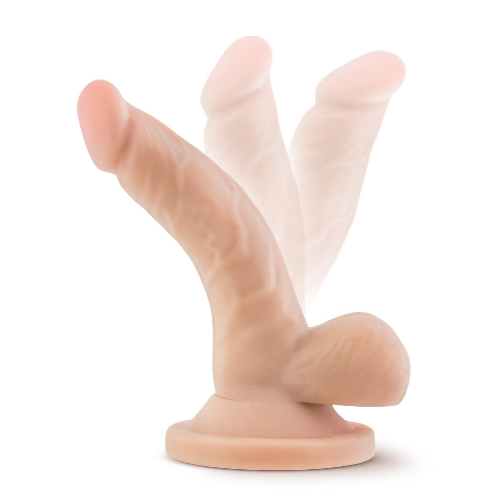 Dr. Skin By Blush® | Realistic Curved G-Spot Beige 4.75-Inch Long Dildo With Balls & Suction Cup Base、mySite、bottomscart
