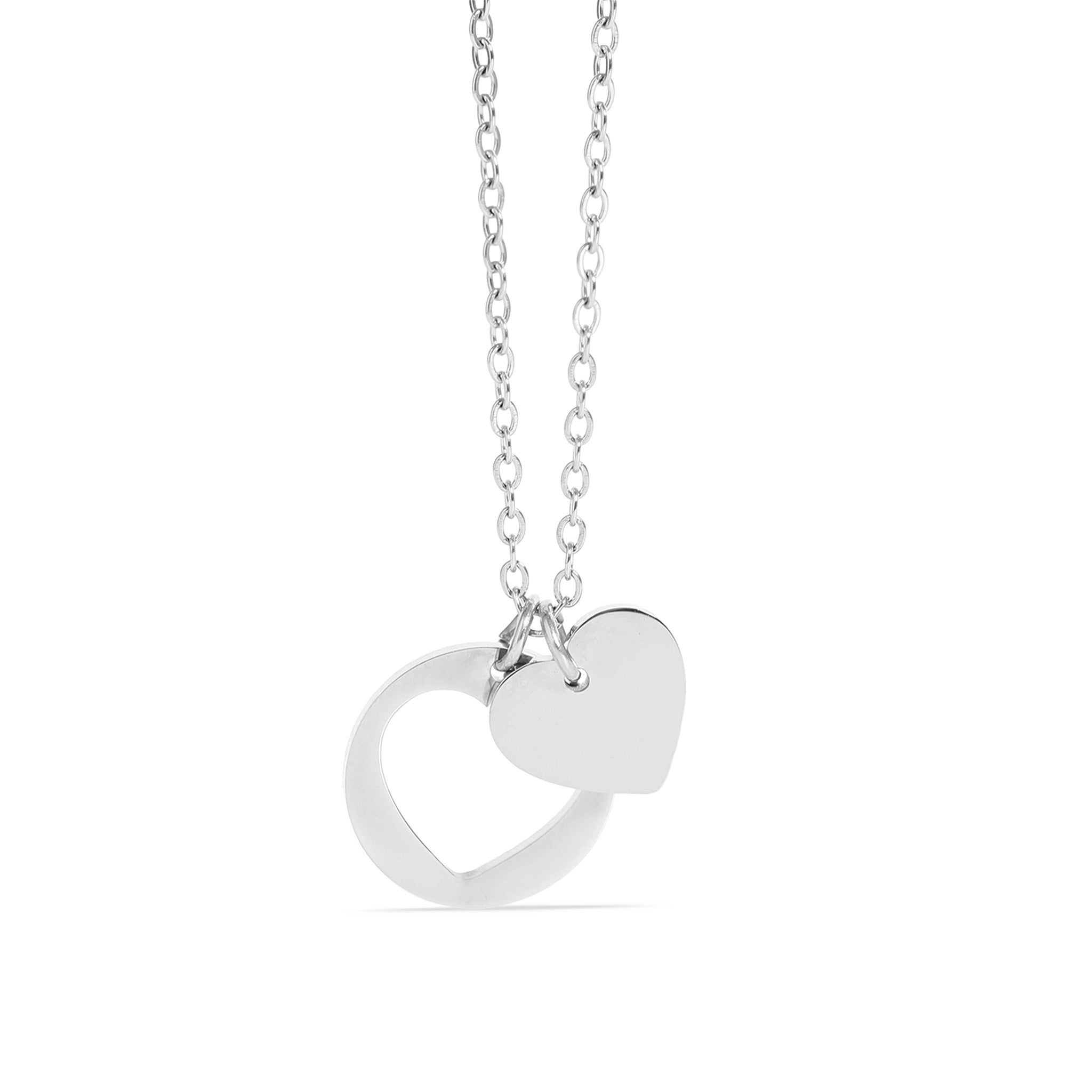 18K Gold PVD Stainless Steel Heart Cutout Necklace with 2 Extension / SBB0310、mySite、dreamappss